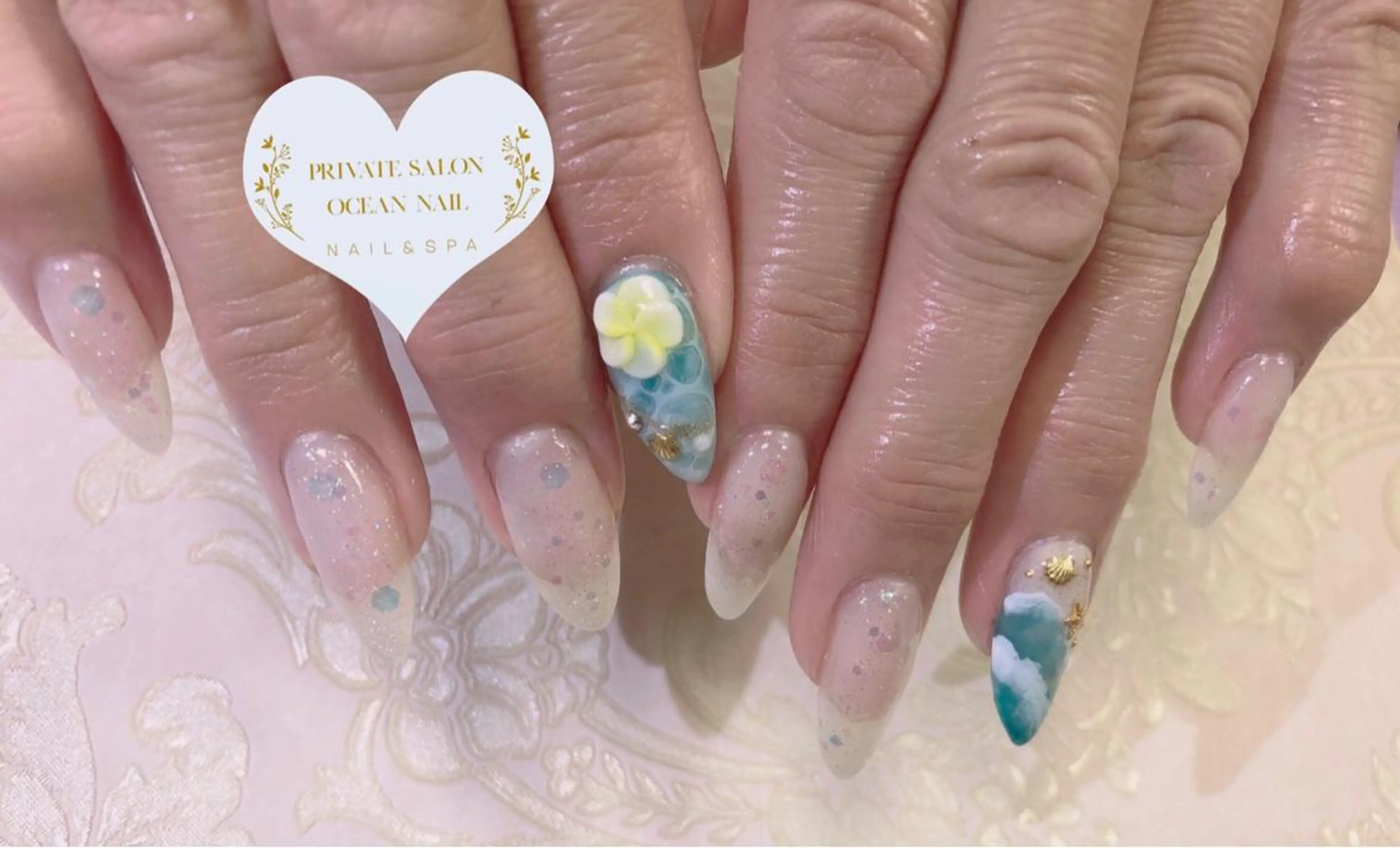 セミロング ネイル プライベートサロン oceannailのネイルデザイン