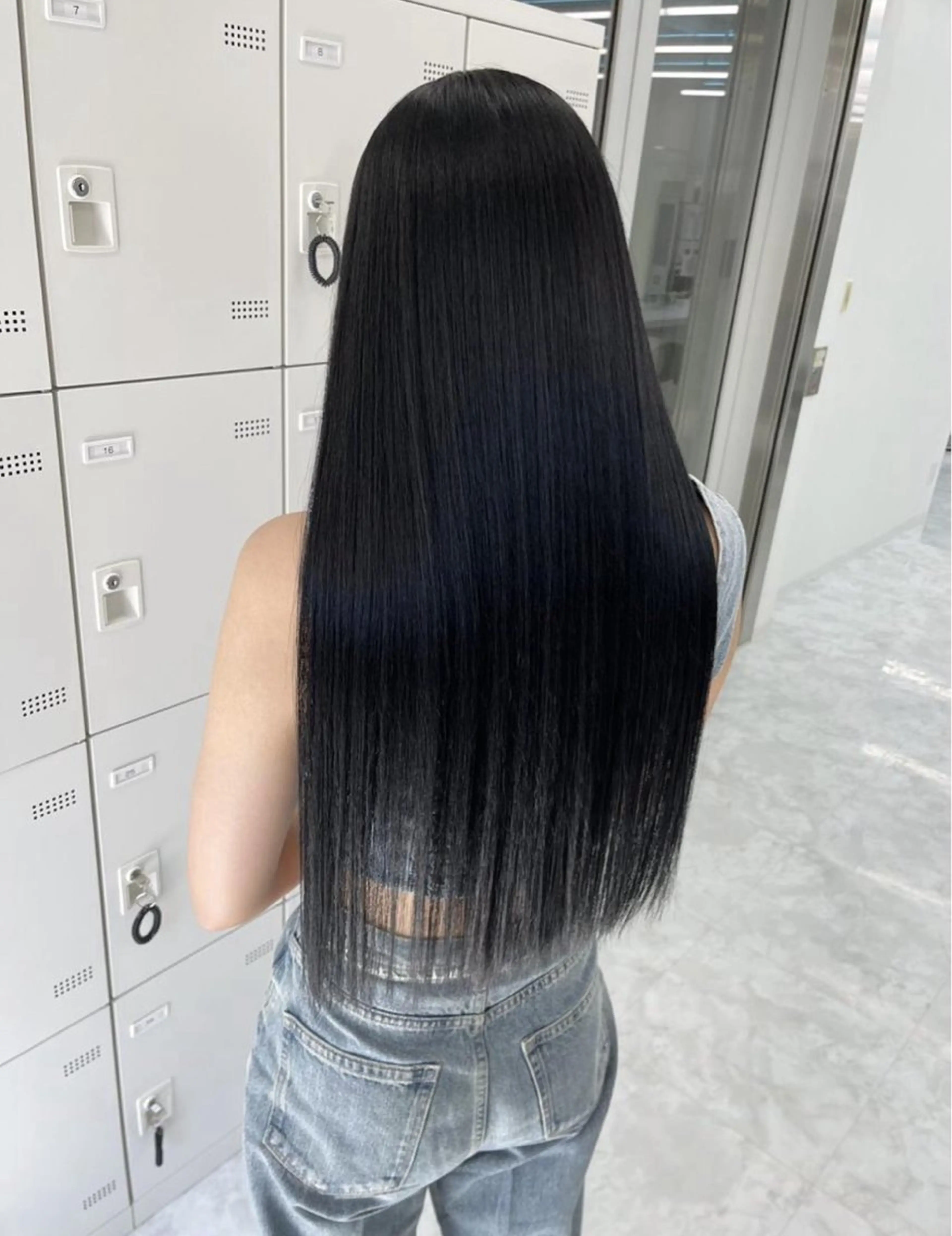 ロング カット ヘアカラー 縮毛矯正 ヘッドスパ ヘアセット 韓国ヘア/ブリーチ無 しWカラー/オリーブのヘアスタイル