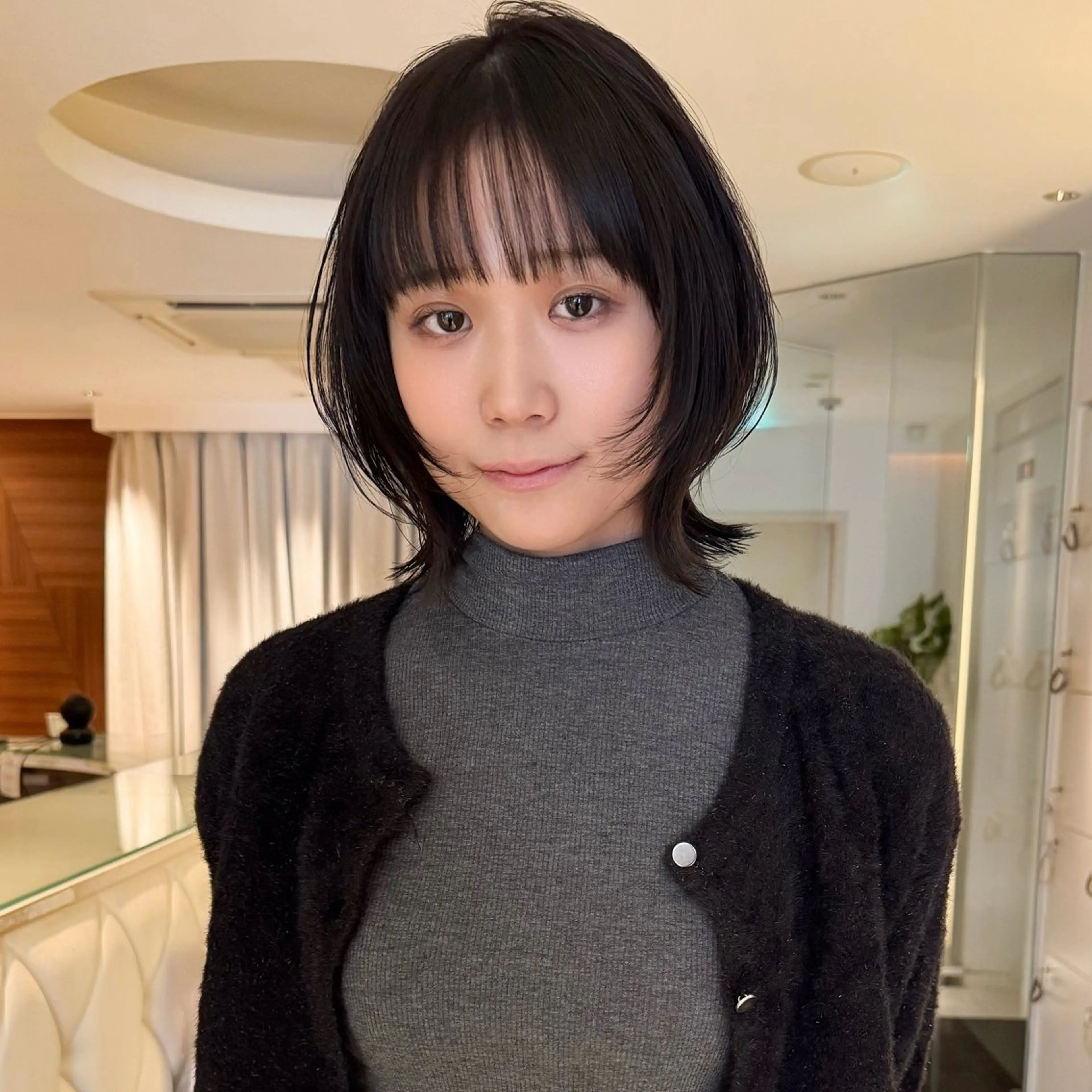 ミディアム ボブレイヤー ボブ レイヤーカット モデル募集/山田蓮/ レイヤーボブのヘアスタイル