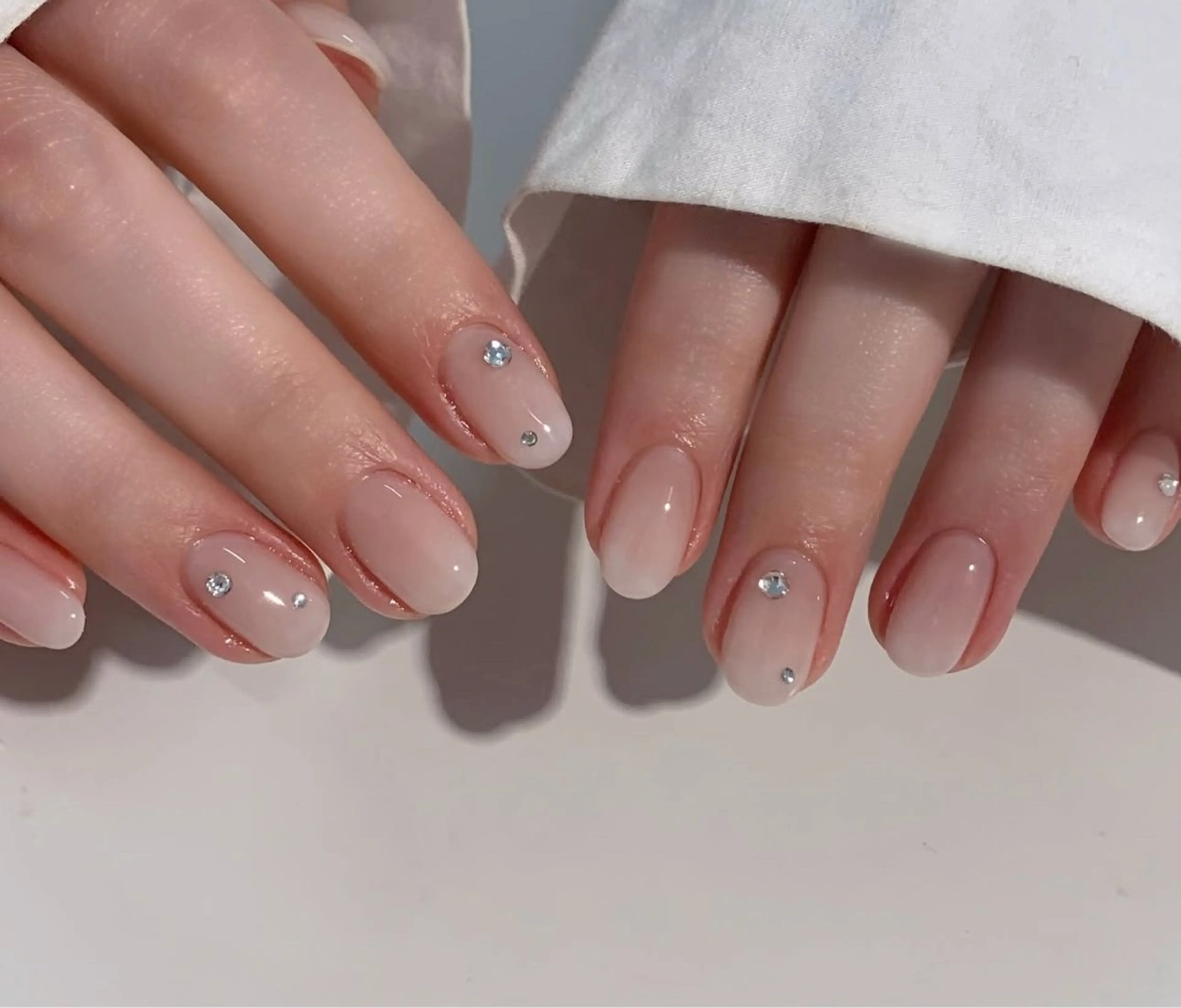 ネイル ハンドネイル 🎀PG🩵 ネイルサロンのネイルデザイン