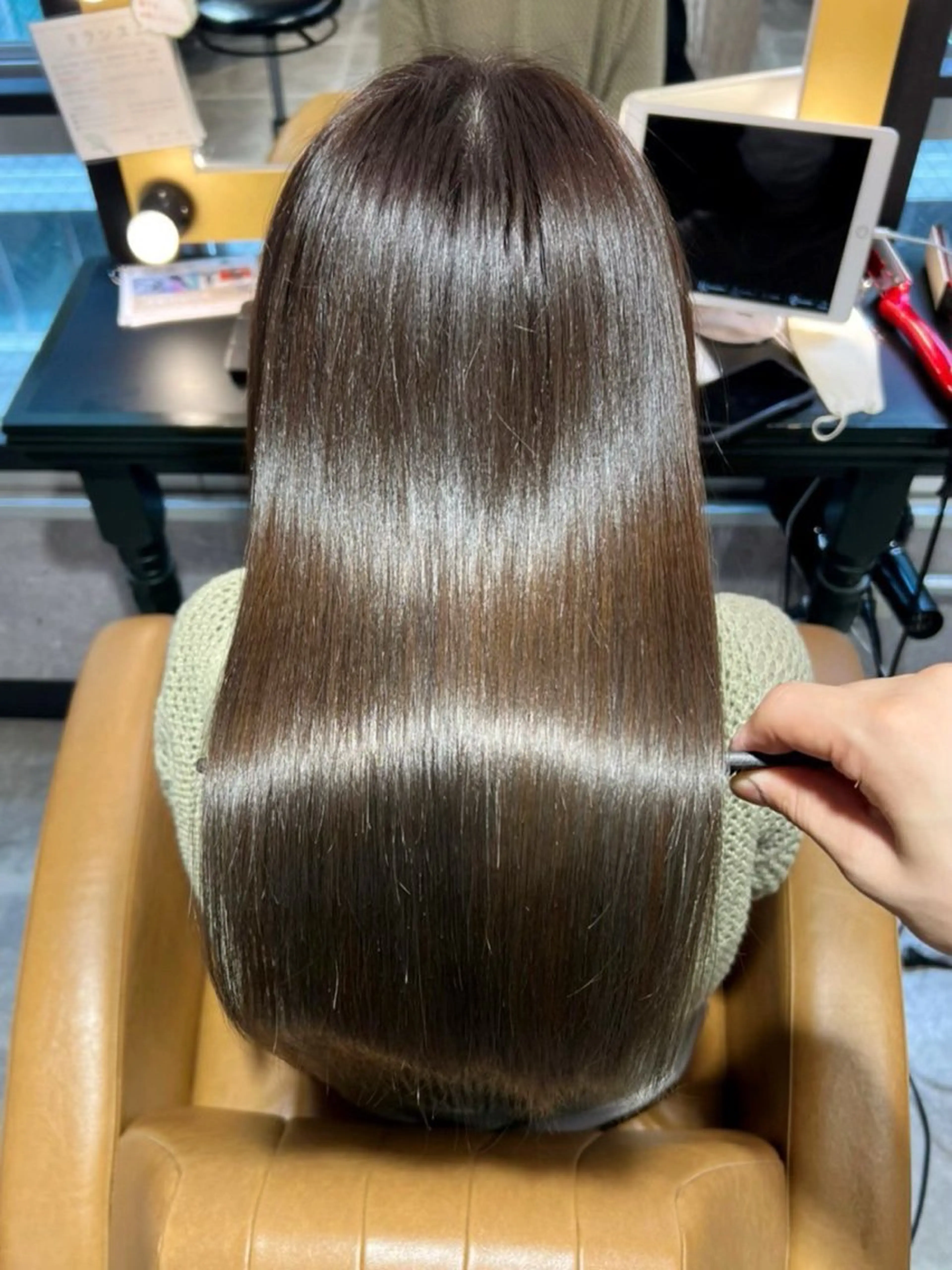 セミロング カット 縮毛矯正 新宿/韓国レイヤー/ 髪質改善/佐藤航のヘアスタイル