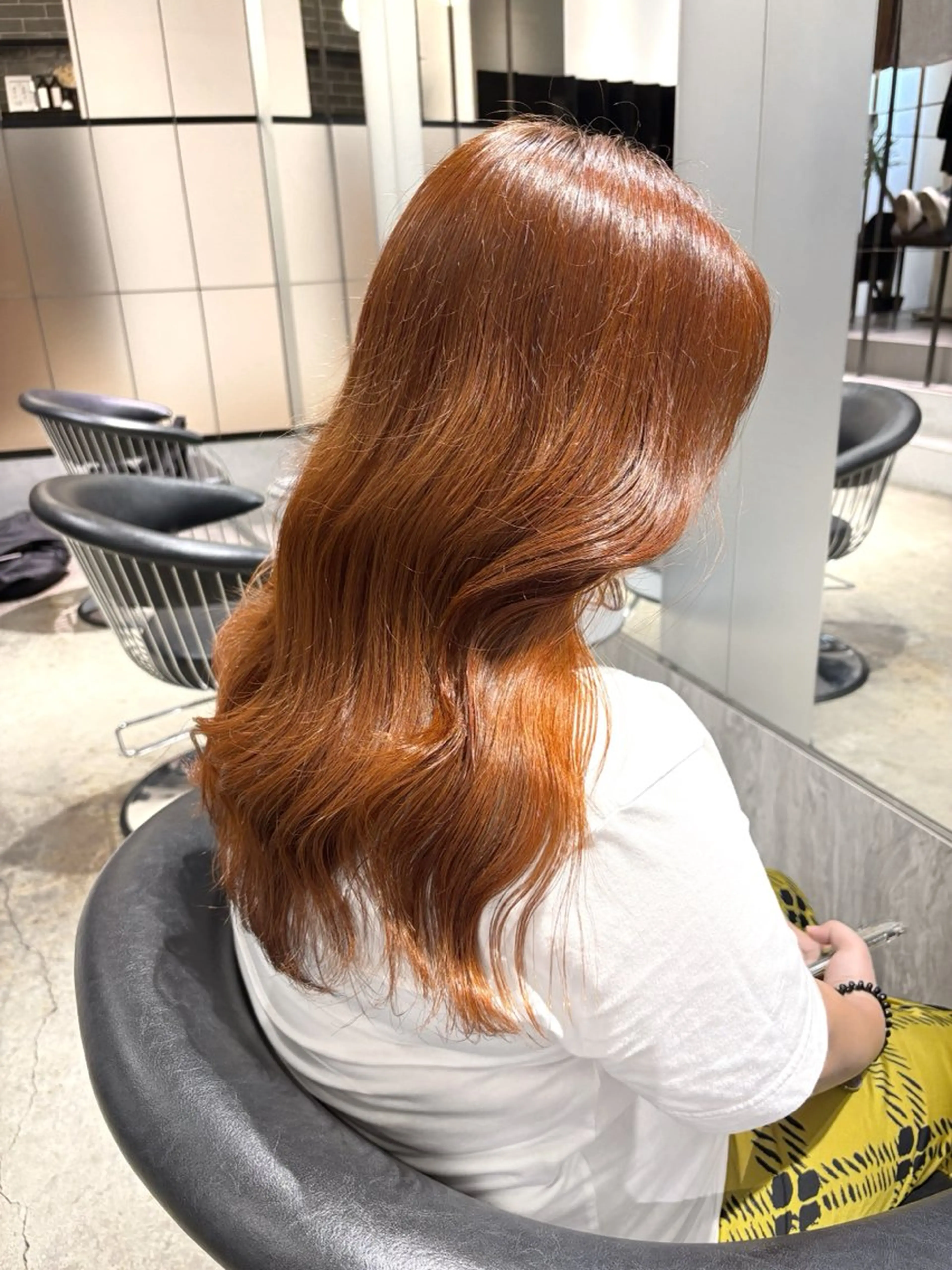 ロング カラー ブリーチ ブリーチなしカラー 西田 美侑/カットモデルのヘアスタイル