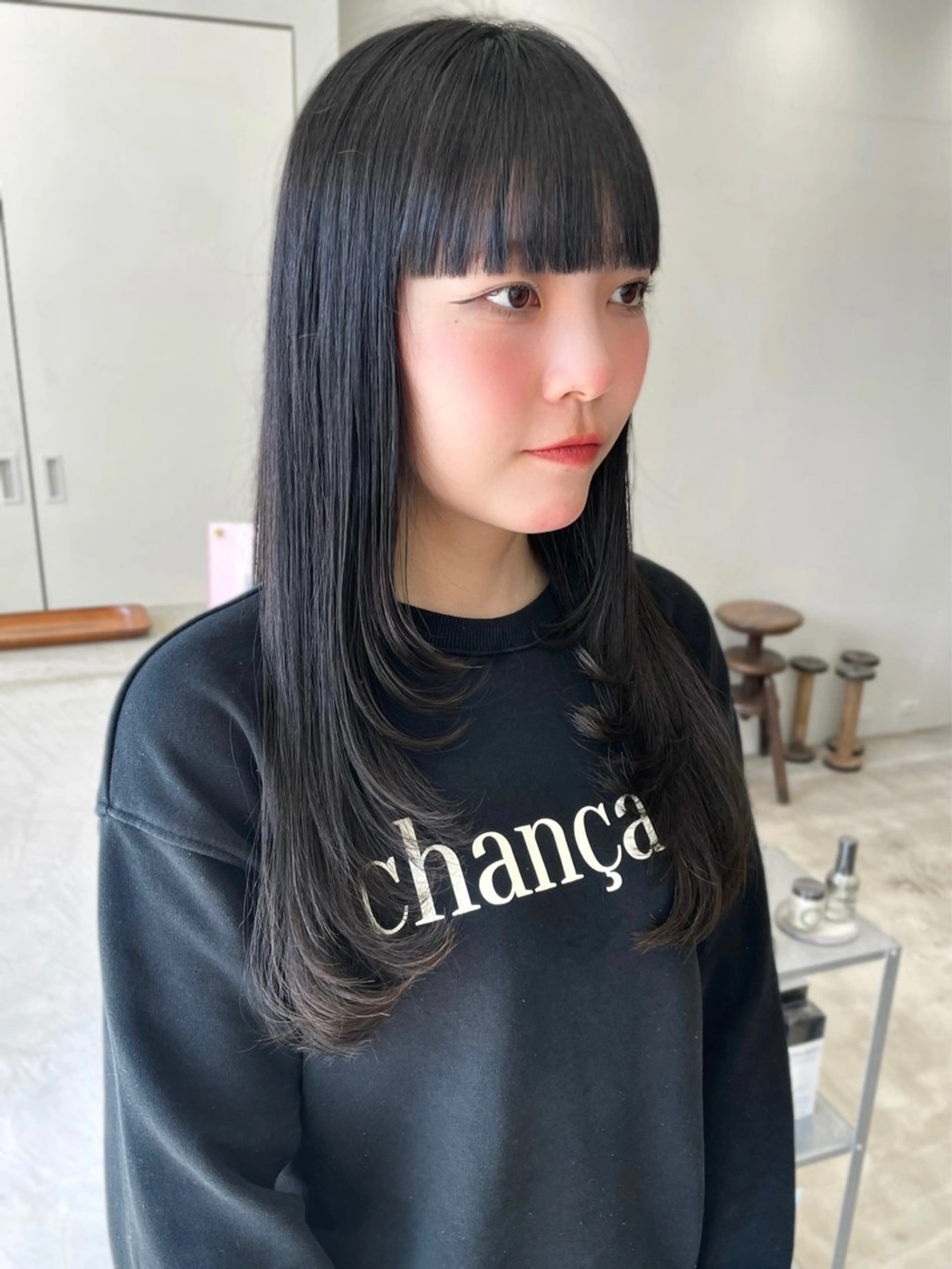 ロング カット 林 千聖のヘアスタイル