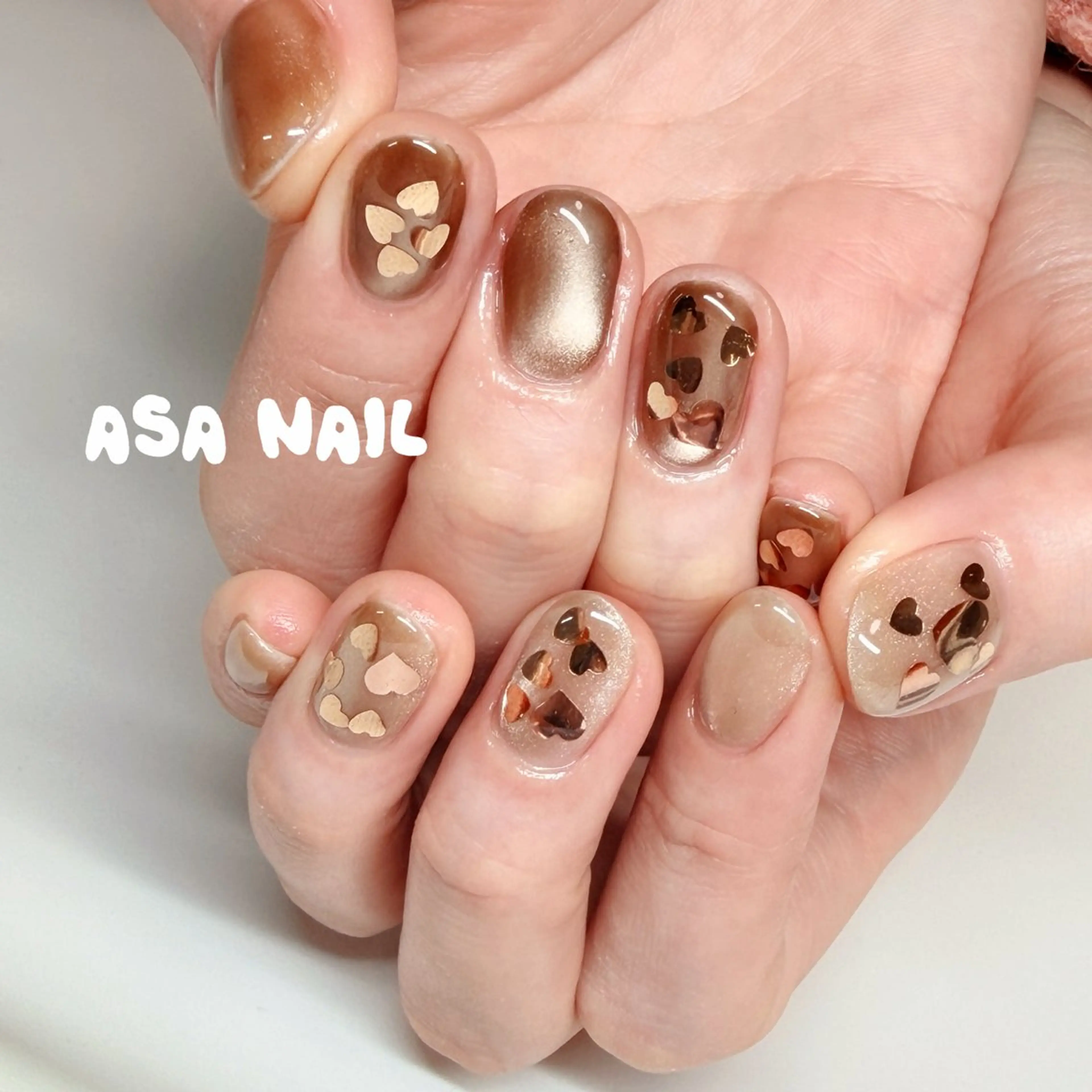 ネイル ハート マグネットネイル ハンドネイル Asa Nail 亀戸 平井のネイルデザイン