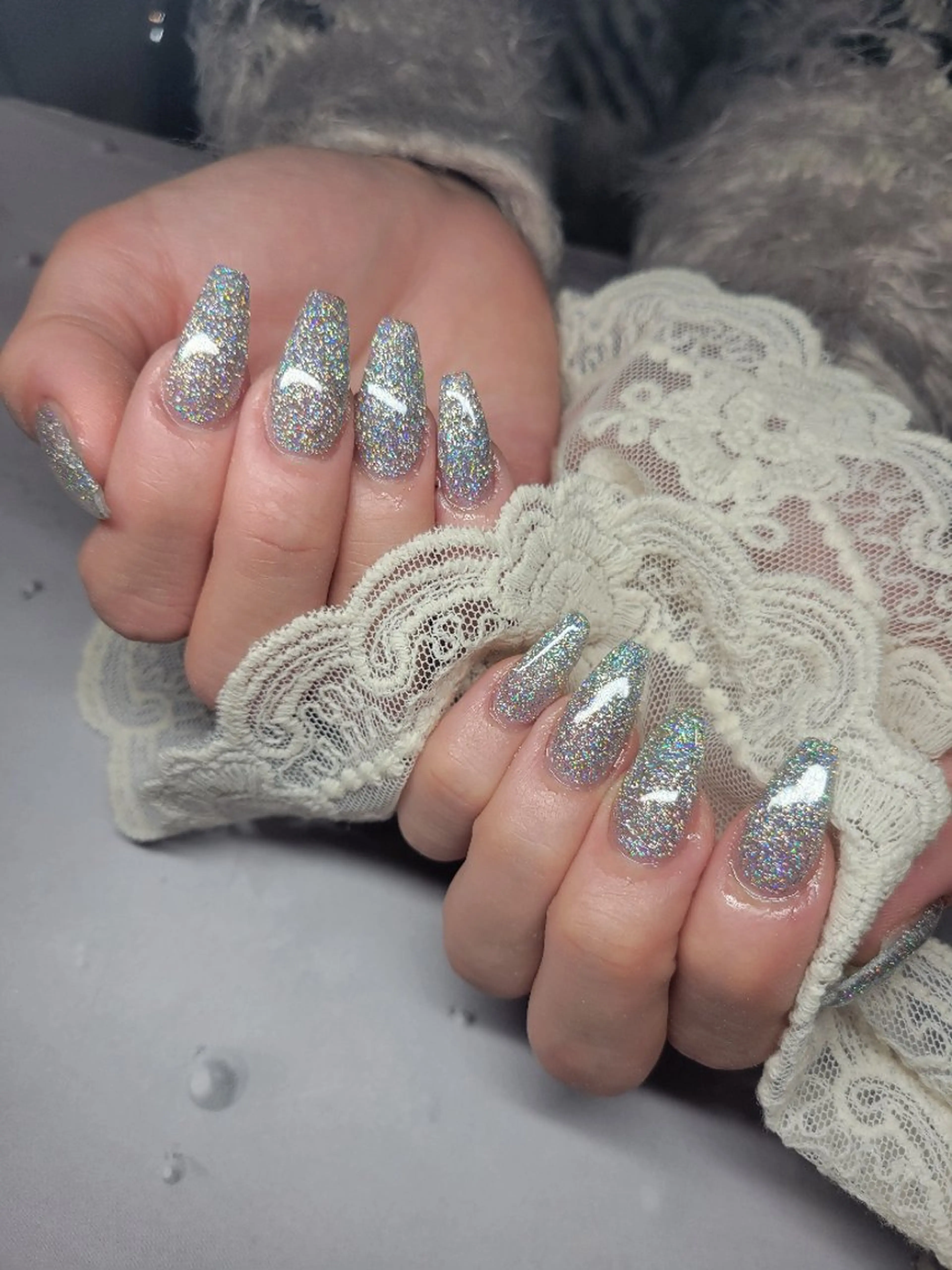 ネイル フラッシュネイル シルバー Nail salon Coco所属・Nail salon Coco【溝の口駅】のネイルデザイン