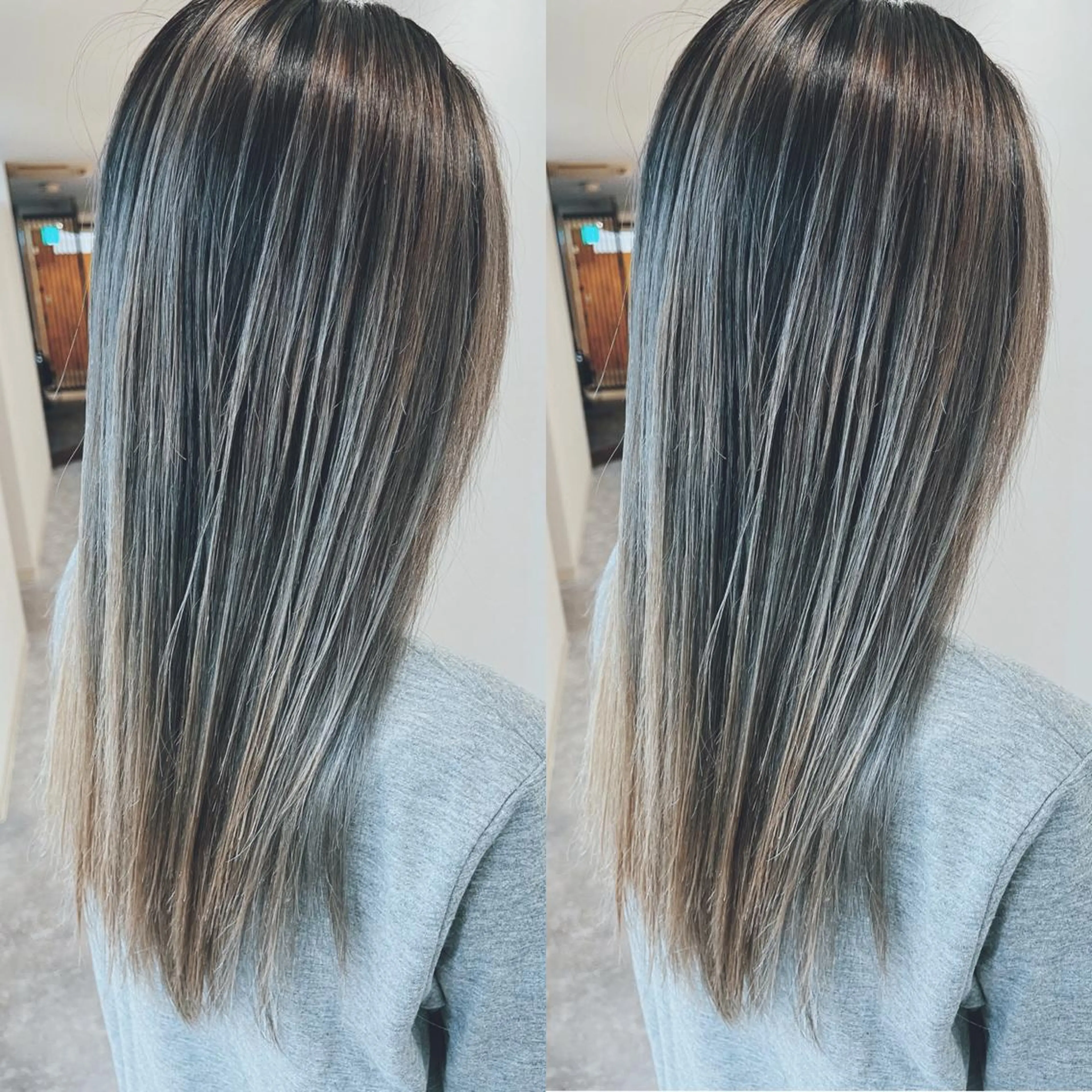 セミロング ハイライト レイヤーカット H所属・H (エイチ) 烏丸御池店のヘアスタイル