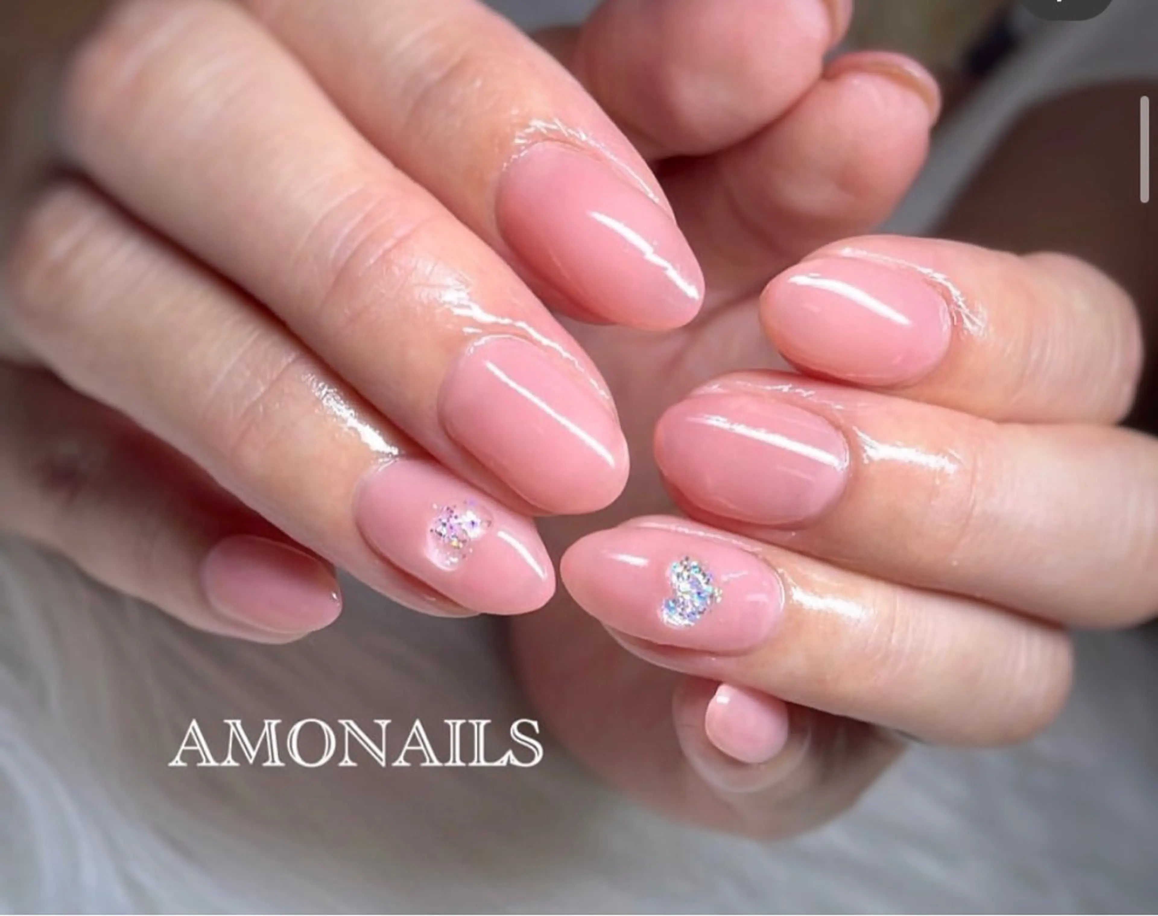 ネイル ハート オフィスネイル シンプルネイル AMONAILS *.のネイルデザイン