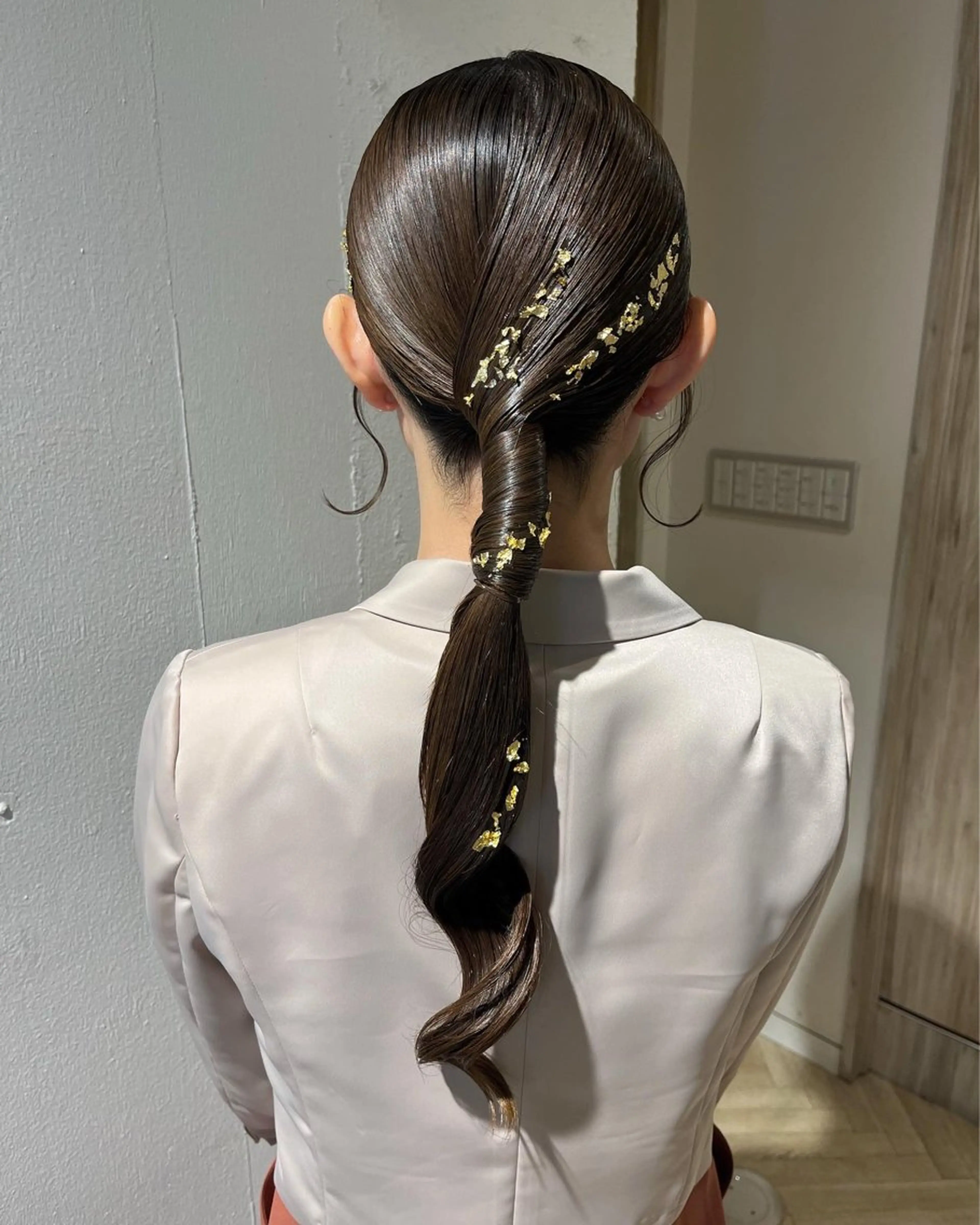 ♡金箔付き ヘアアレンジ♡ 【早朝OK】 結婚式お呼ばれ、パーティー、イベント、お出かけなどに🕊の写真