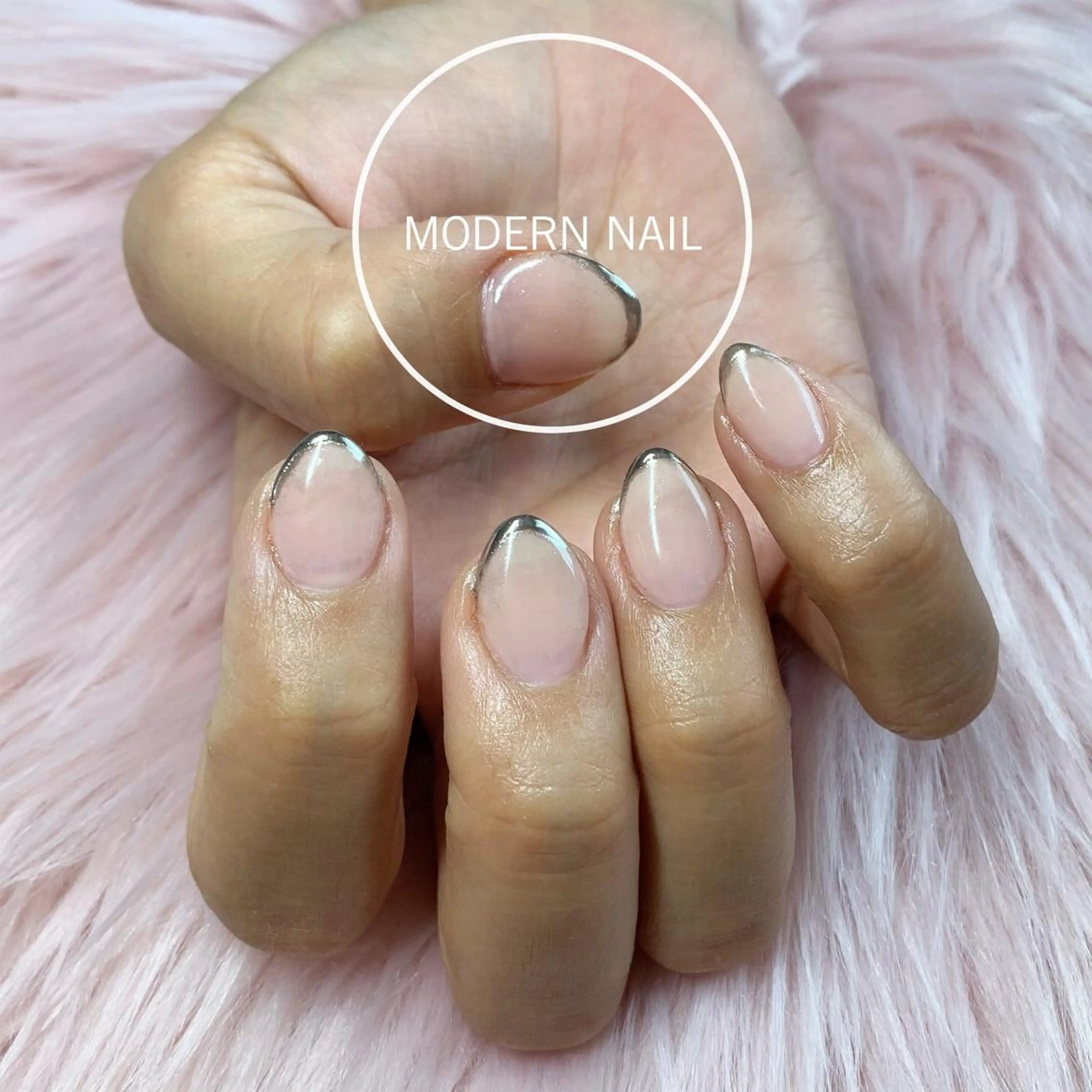 ネイル フレンチネイル ミラーネイル 小川 玲奈のネイルデザイン