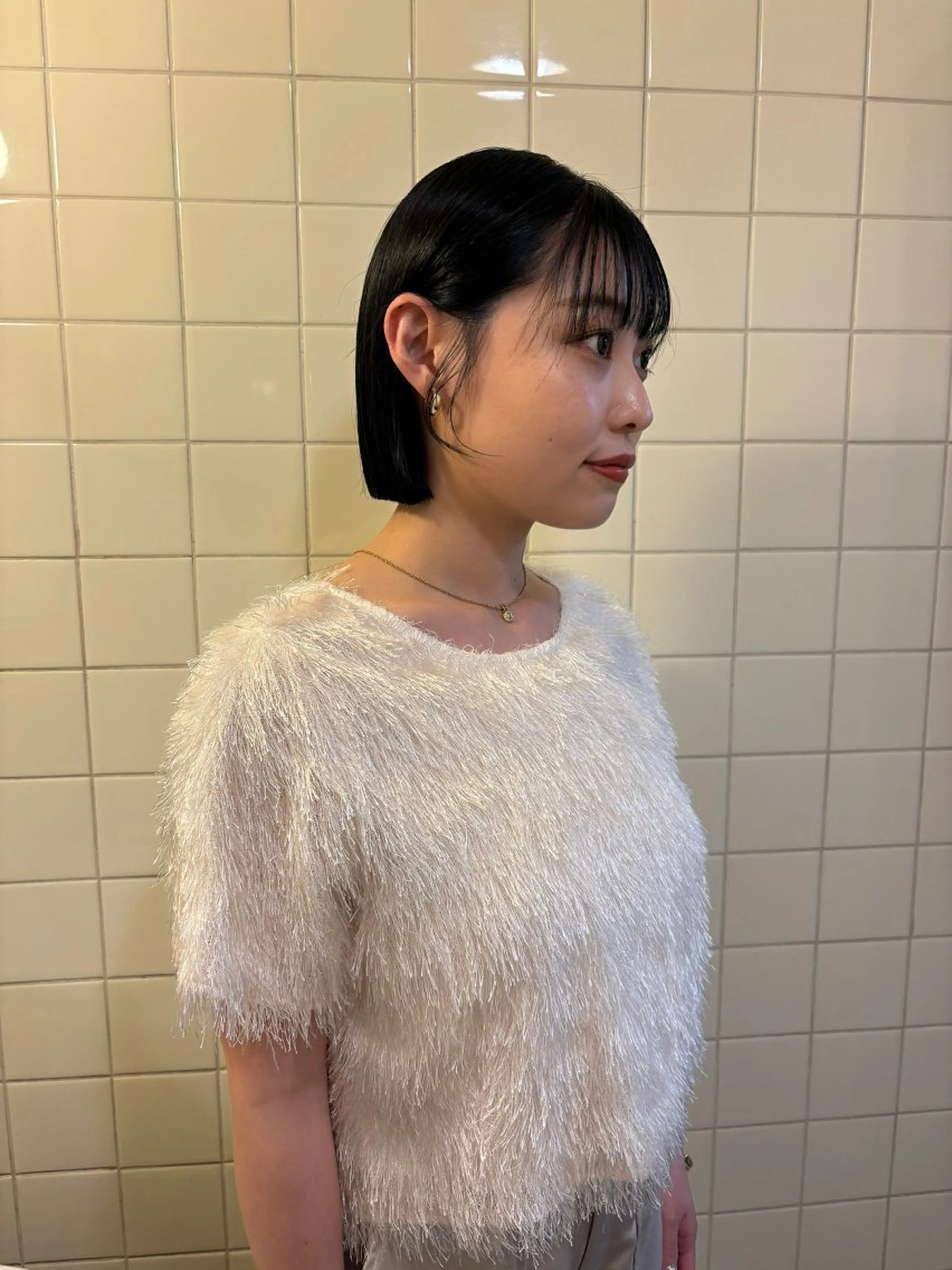 ミディアム カラー カット ヘアカラー トリートメント ボブ&透明感カラー ♡TOMOEのヘアスタイル