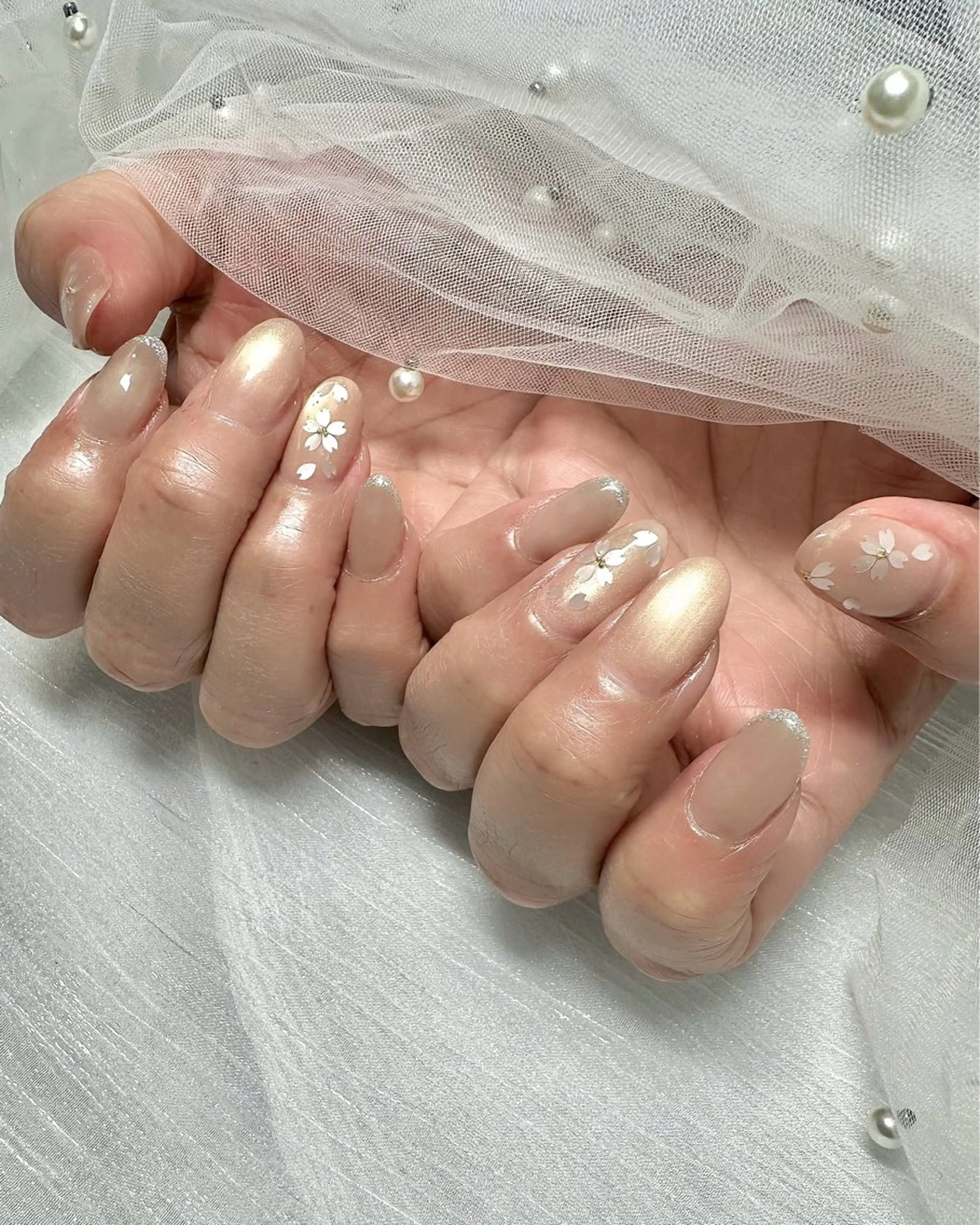 ネイル アートネイル 桜ネイル 入学式 卒業式 オフィスネイル ハンドネイル cres nail(スクールW内)所属・最短4月〜Sei | cres nailのネイルデザイン