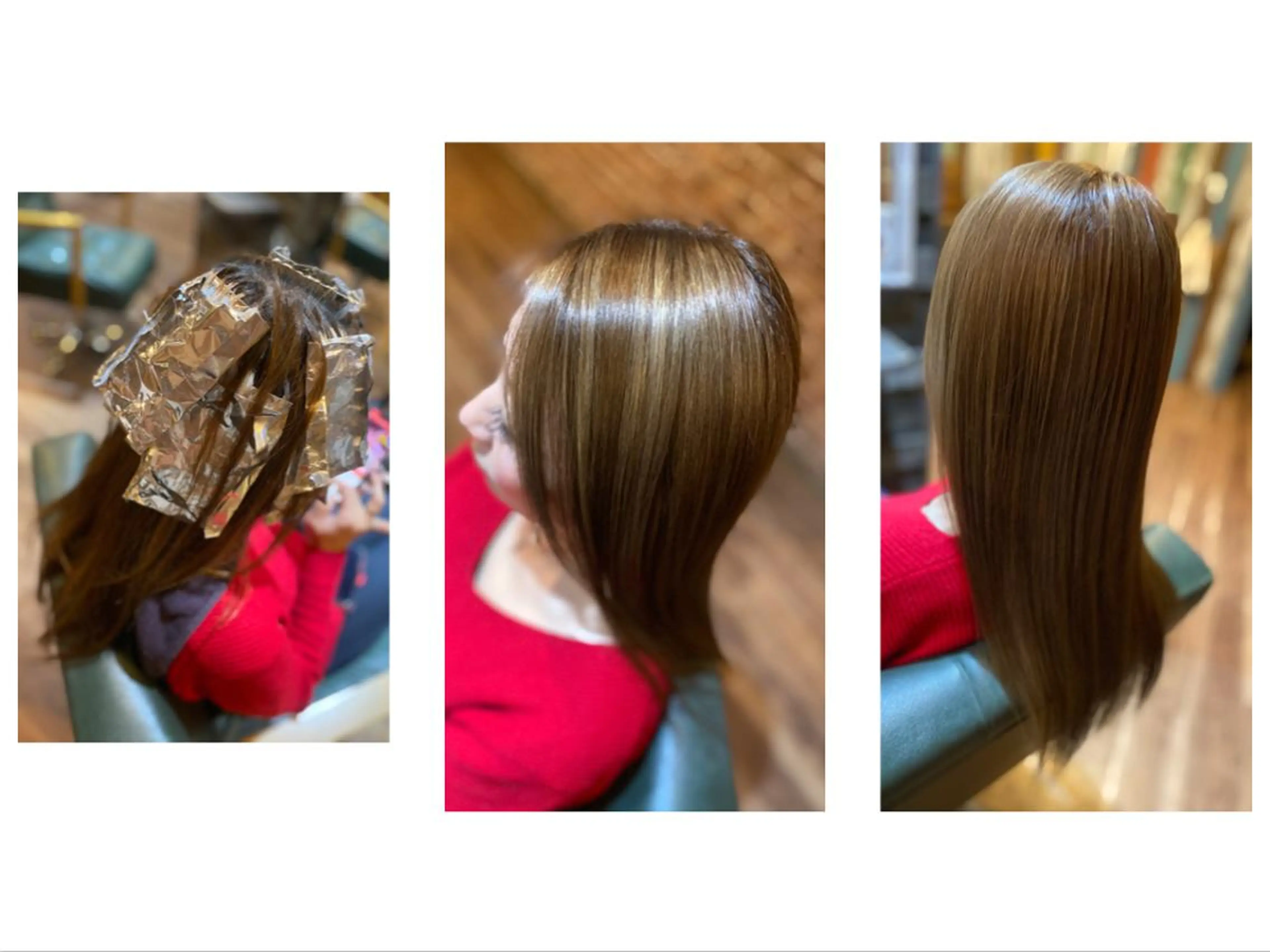 セミロング カラー ベージュカラー ハイライトカラー ハイライト トリートメント ハイライト/インナー /ブリーチ/レイヤーのヘアスタイル