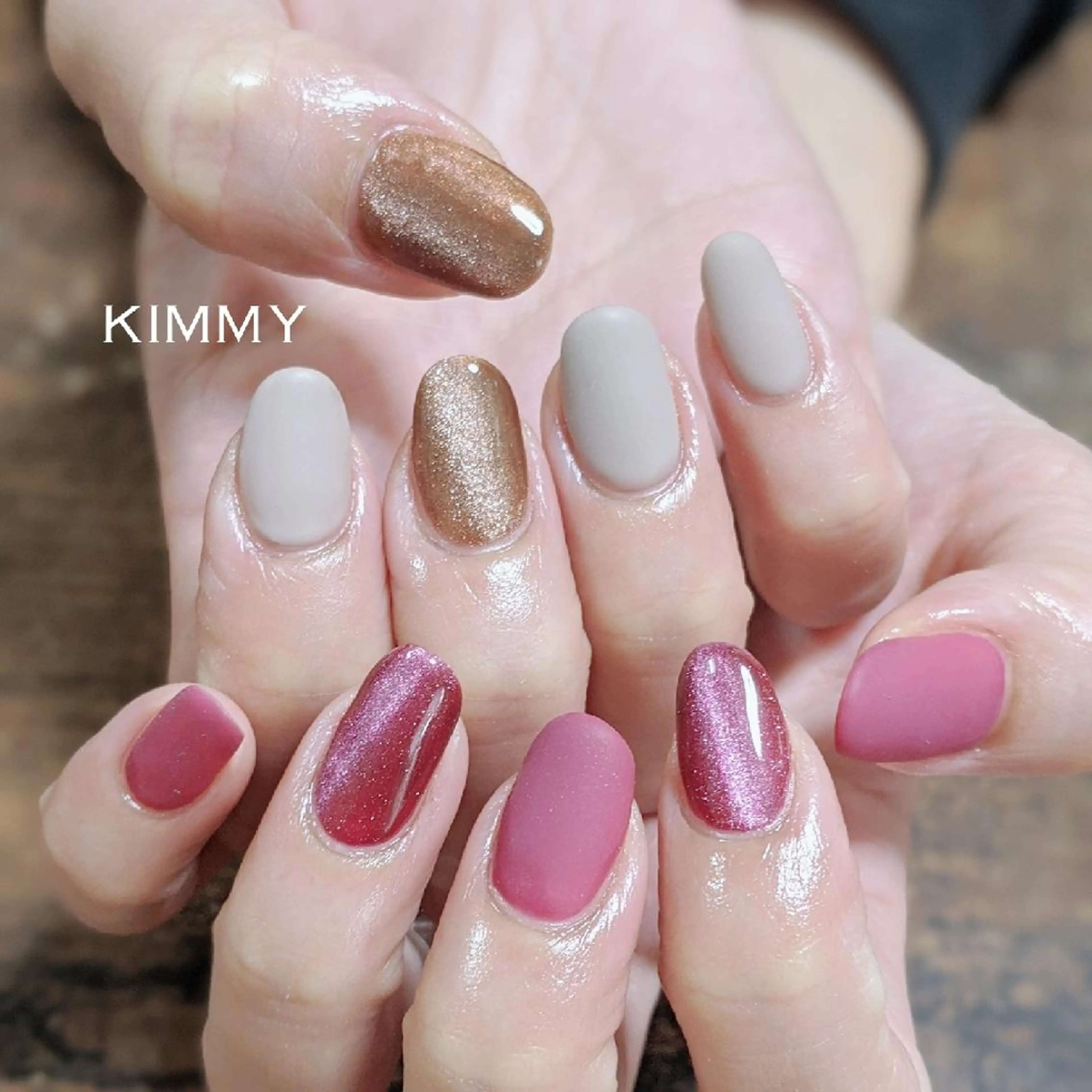 ネイル マットネイル ハンドネイル kimmy nailsのネイルデザイン