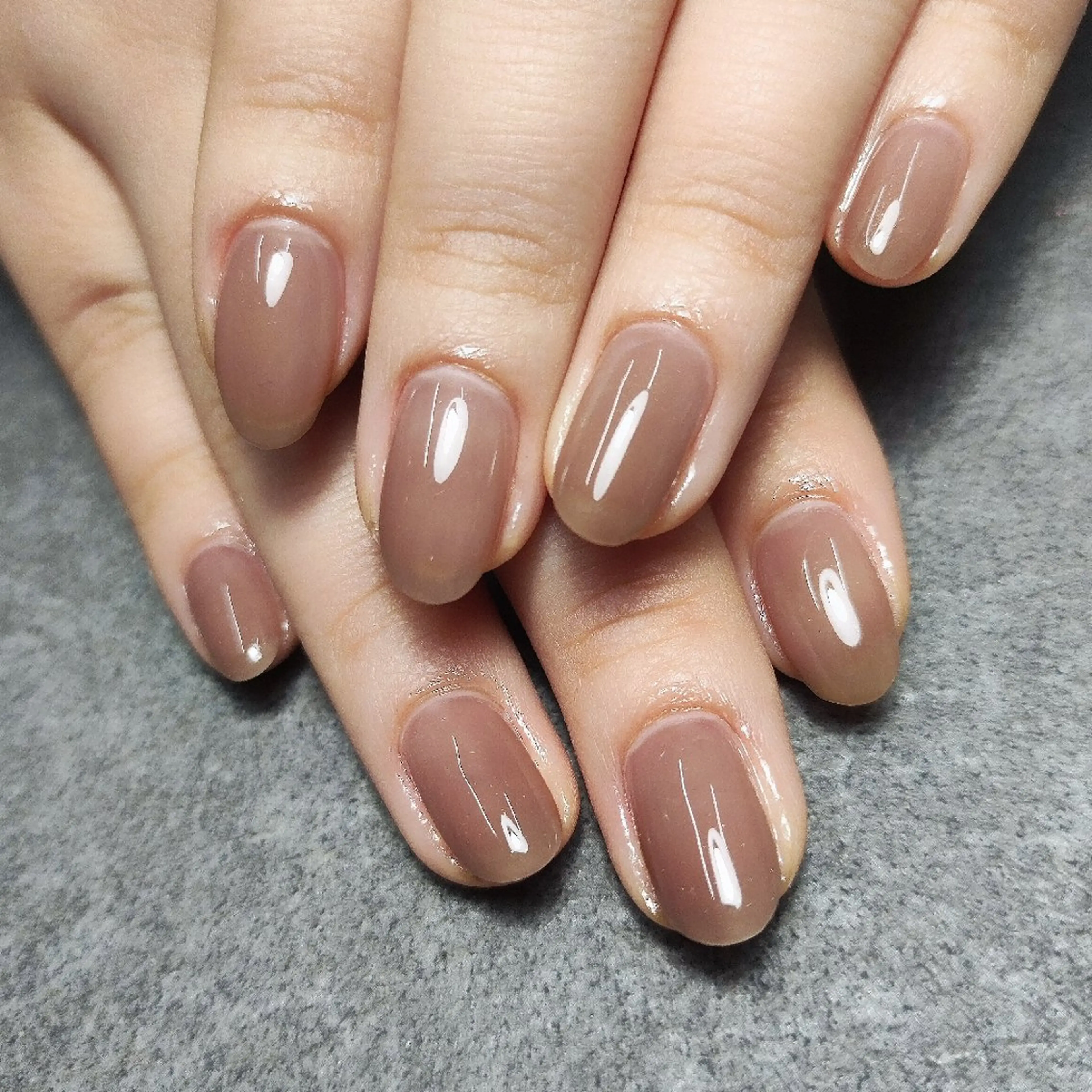 ネイル ブラウン クリアネイル ハンドネイル 個人サロン saltnailのネイルデザイン