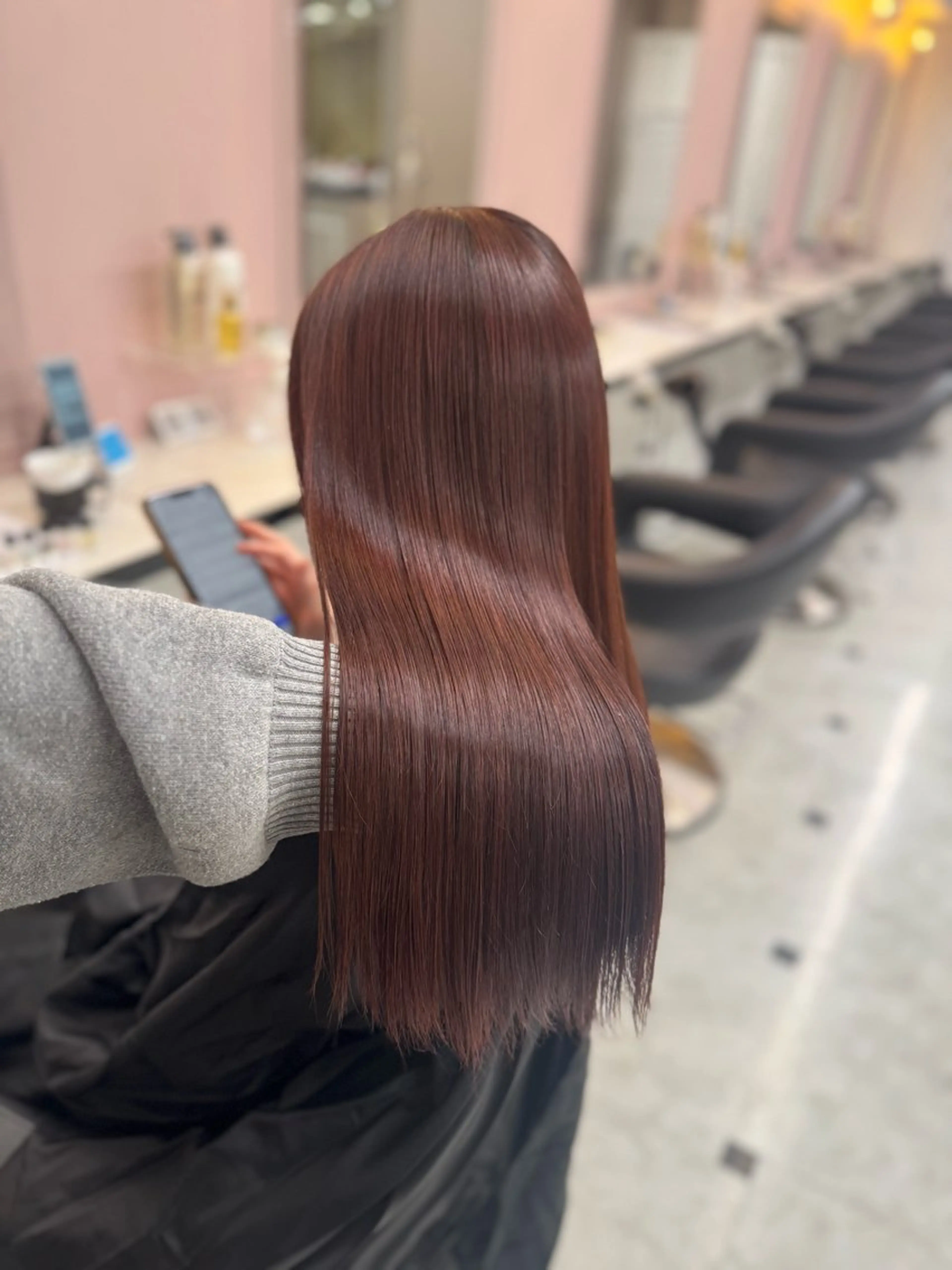 ロング ヘアカラー トリートメント ヘッドスパ ヘアセット ♥️韓国/ガーリー 暖色misa♥️のヘアスタイル