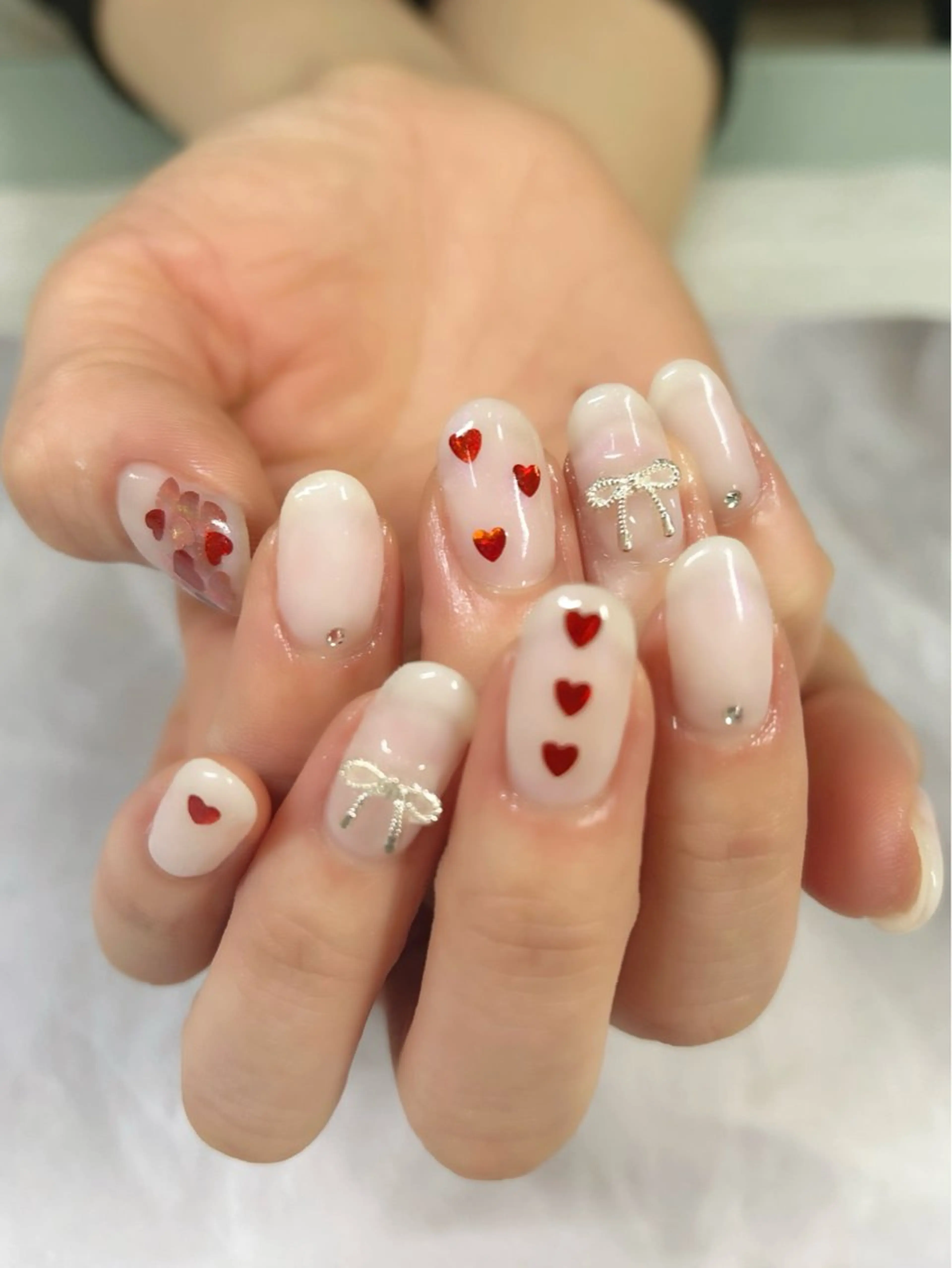 ネイル バレンタイン BURGUNDY mikaのネイルデザイン