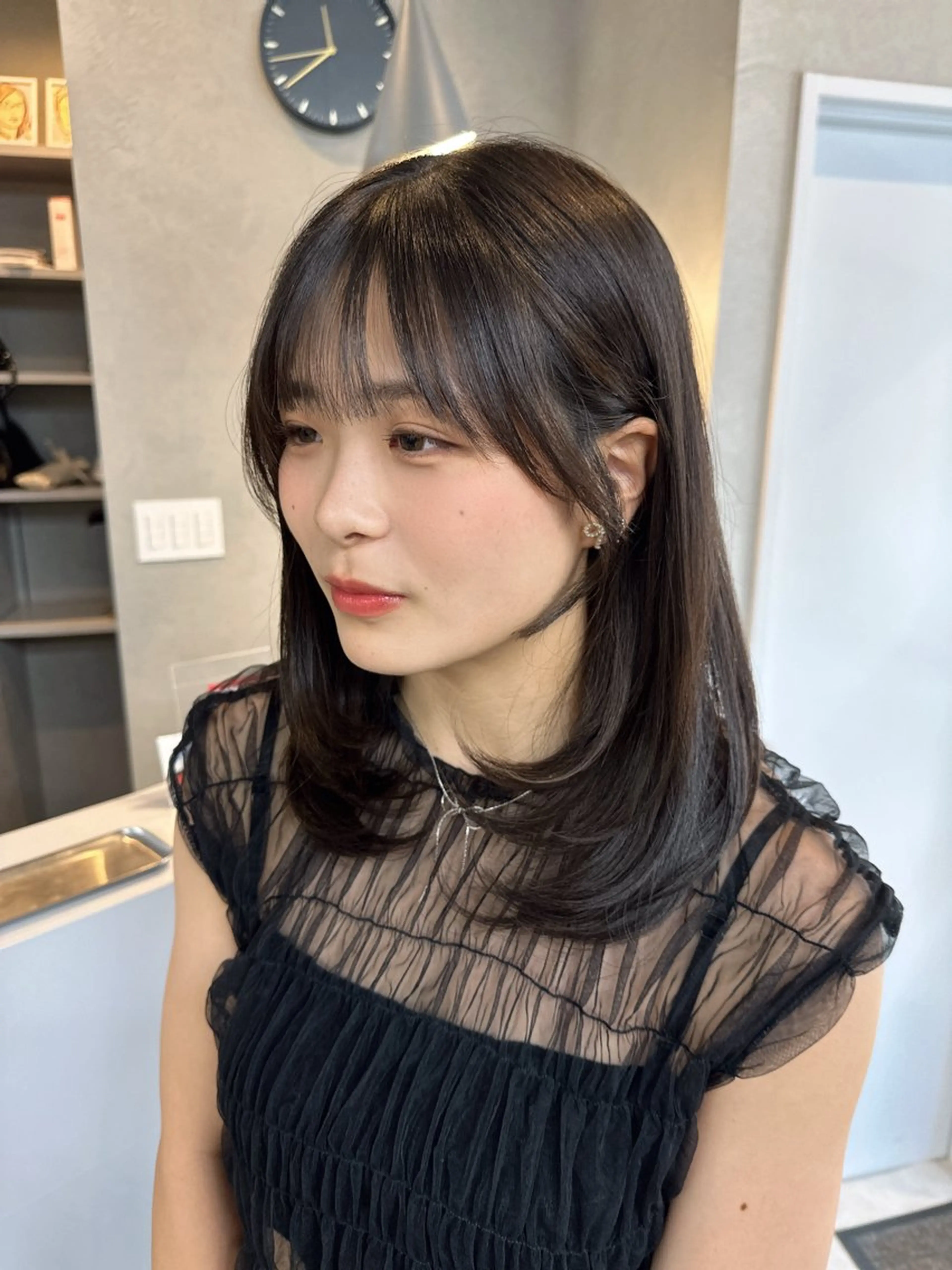 ミディアム レイヤーカット カット りおん レイヤー/ベージュのヘアスタイル