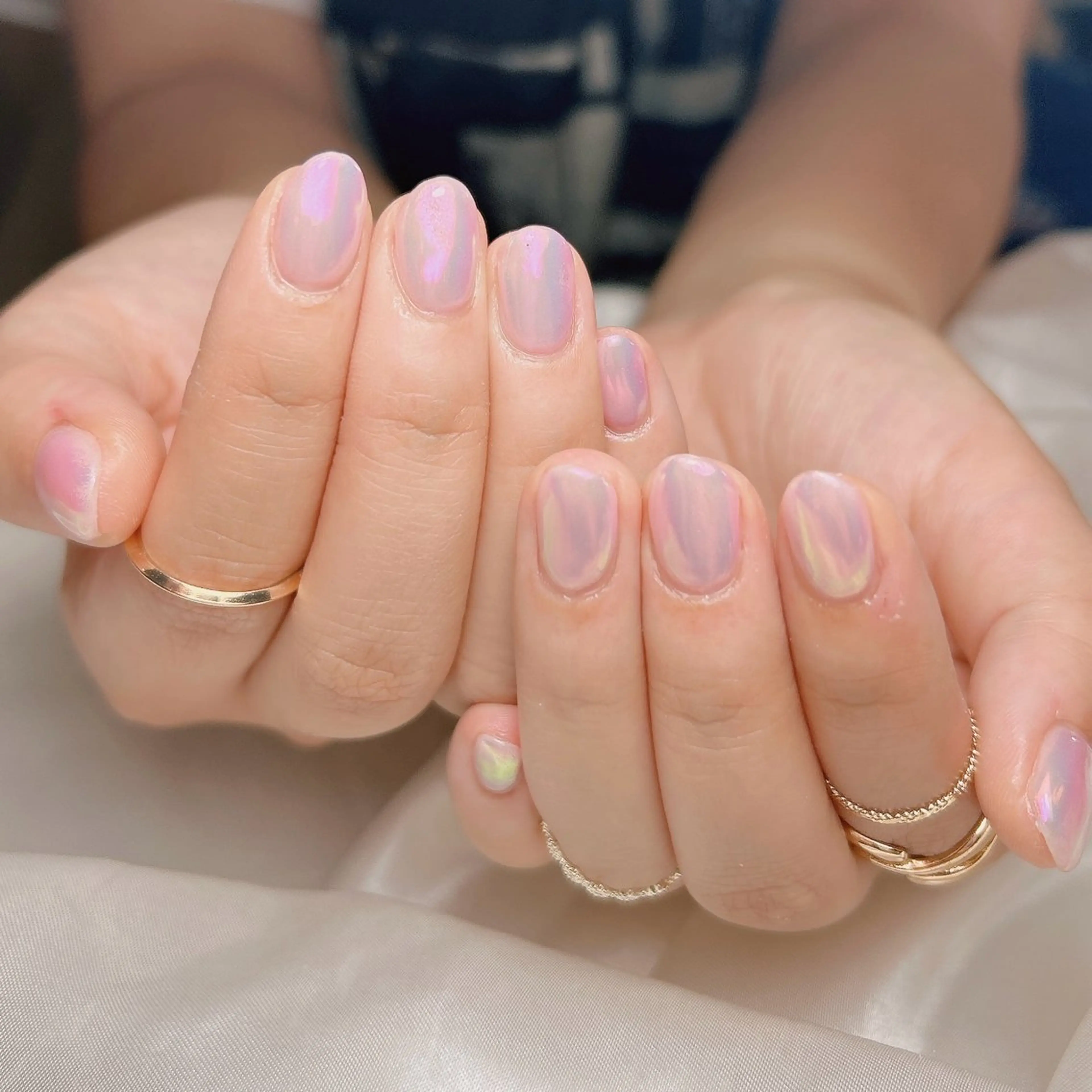 ネイル ミラーネイル ピンク ハンドネイル junna 金山.東別院.上前津のネイルデザイン