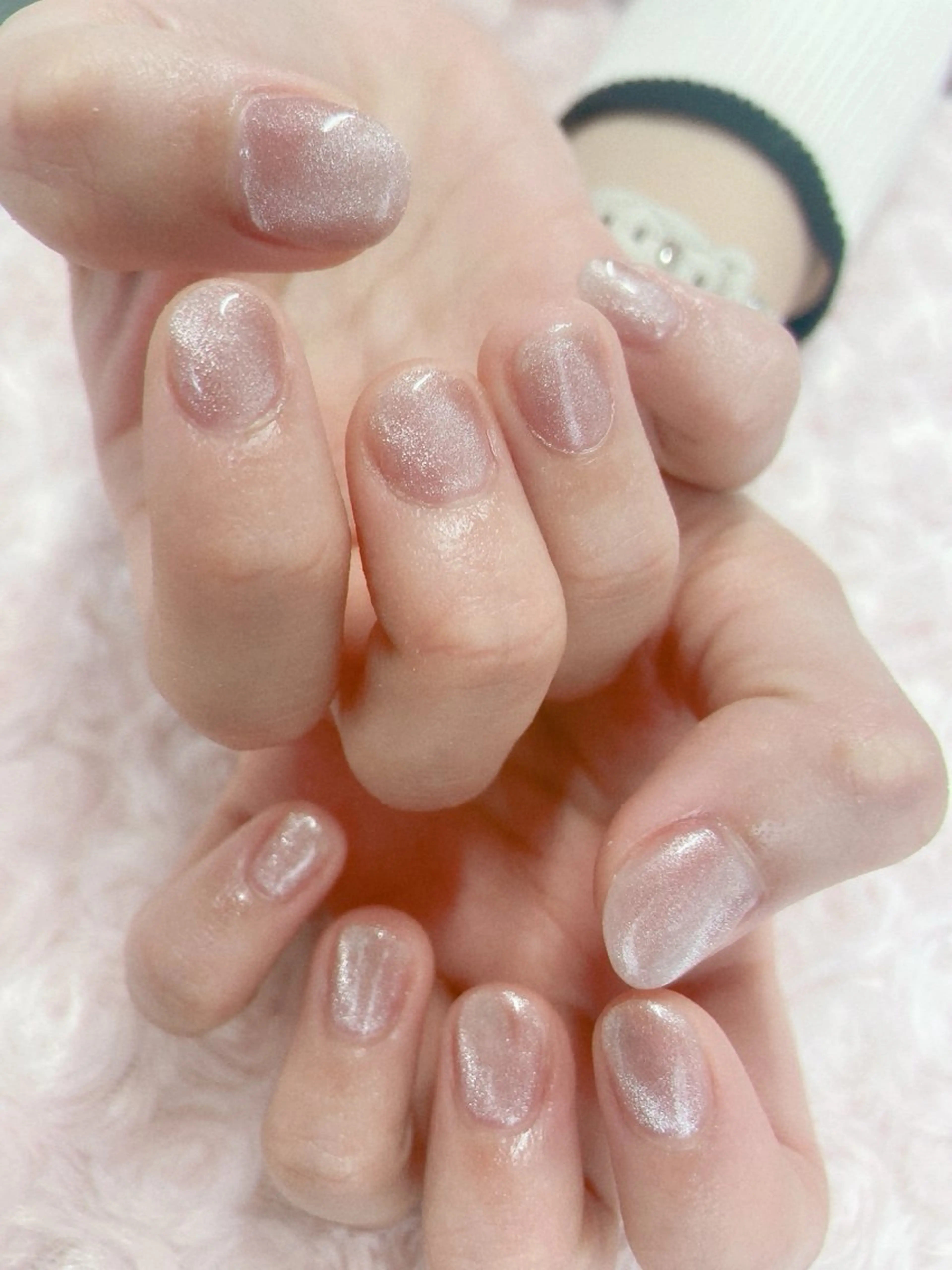 ネイル 長さ出し マグネットネイル ワンカラーネイル ピンク ハンドネイル nail salon Berry所属・前田 りかのネイルデザイン