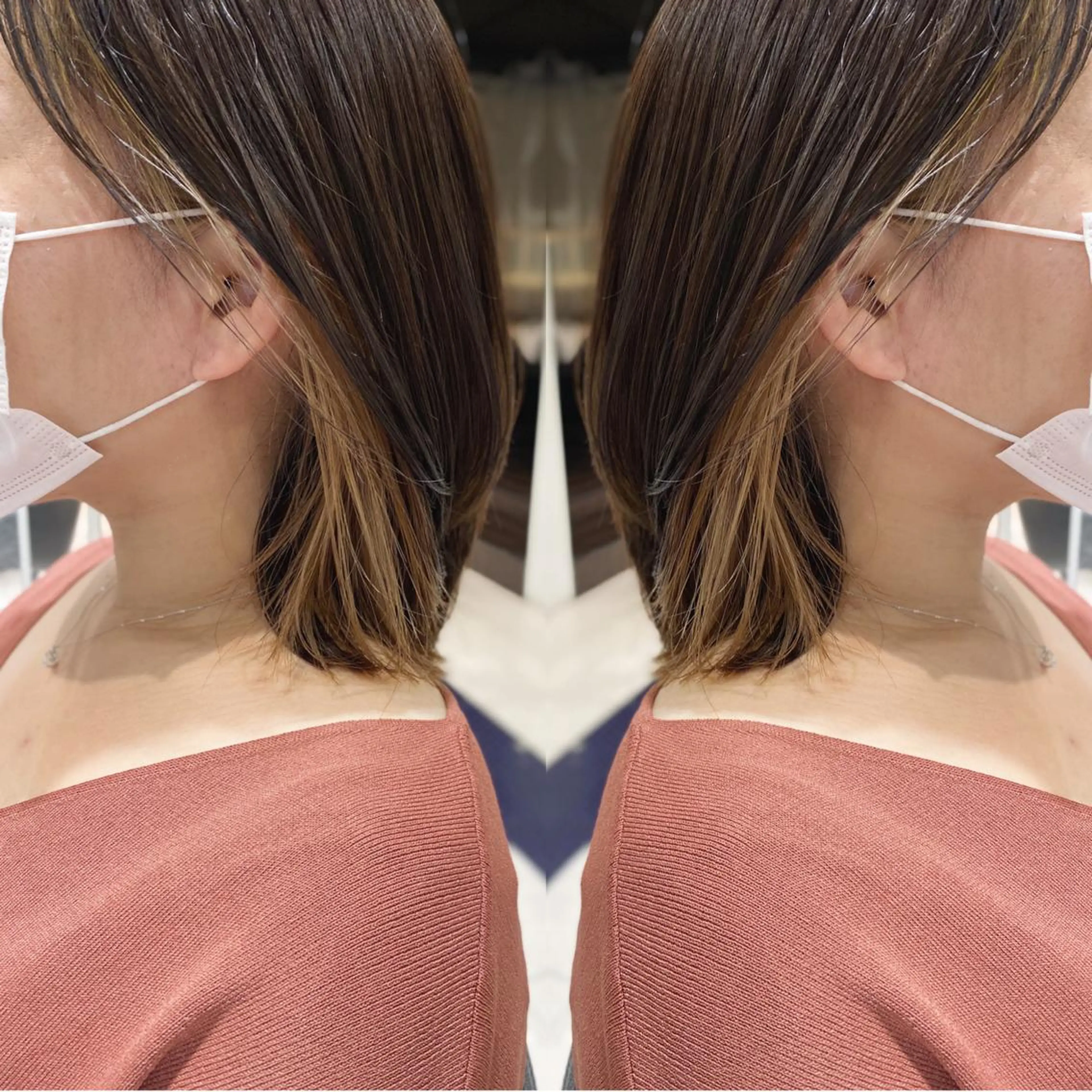 セミロング カラー ヘアアレンジ インナーカラー カット ヘアカラー トリートメント 竹内啓太 ボブのヘアスタイル