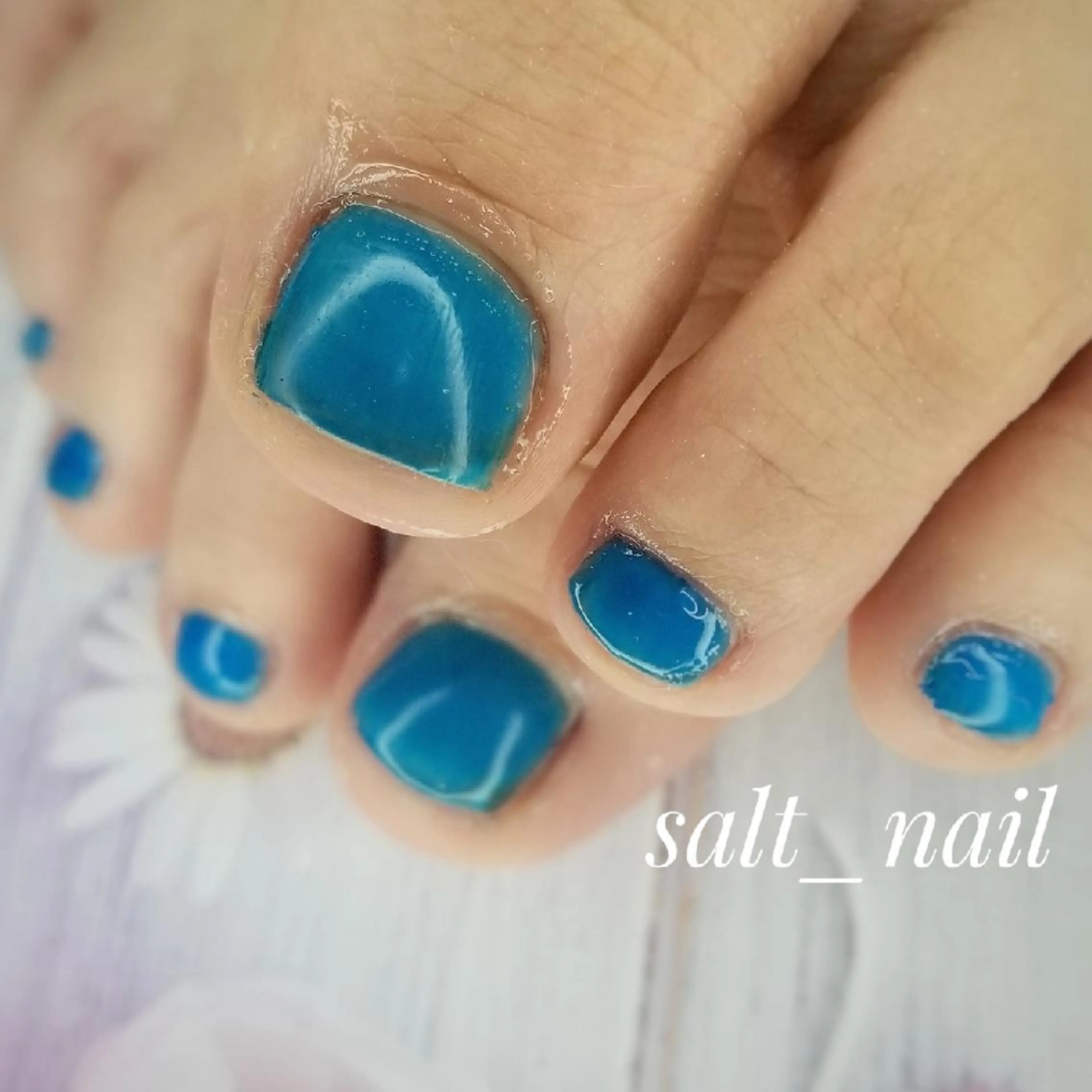 ネイル ブルー クリアネイル ワンカラーネイル 夏ネイル 個人サロン saltnailのネイルデザイン
