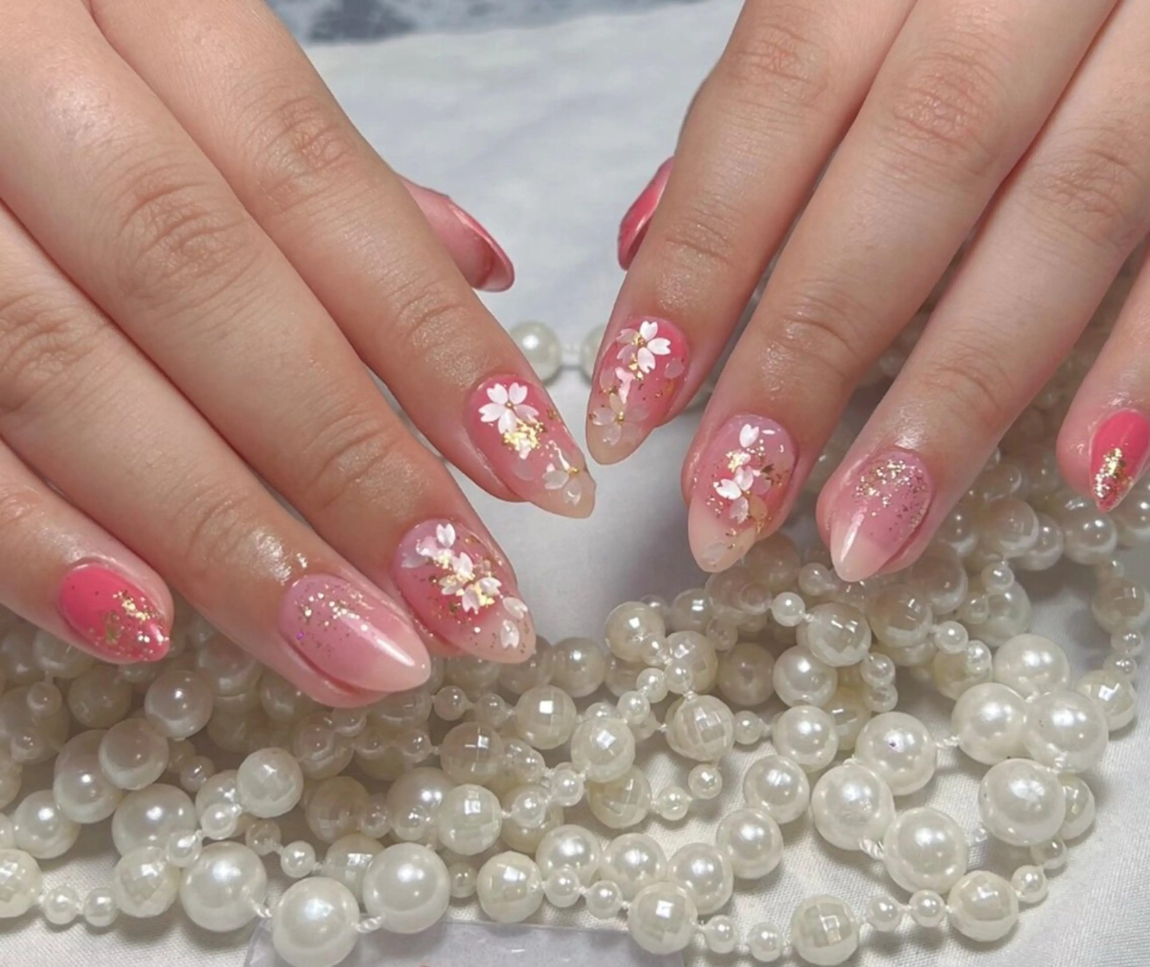 ネイル アートネイル フレンチネイル ジェルネイル グラデーション 韓国ネイル 村中 ハナのネイルデザイン