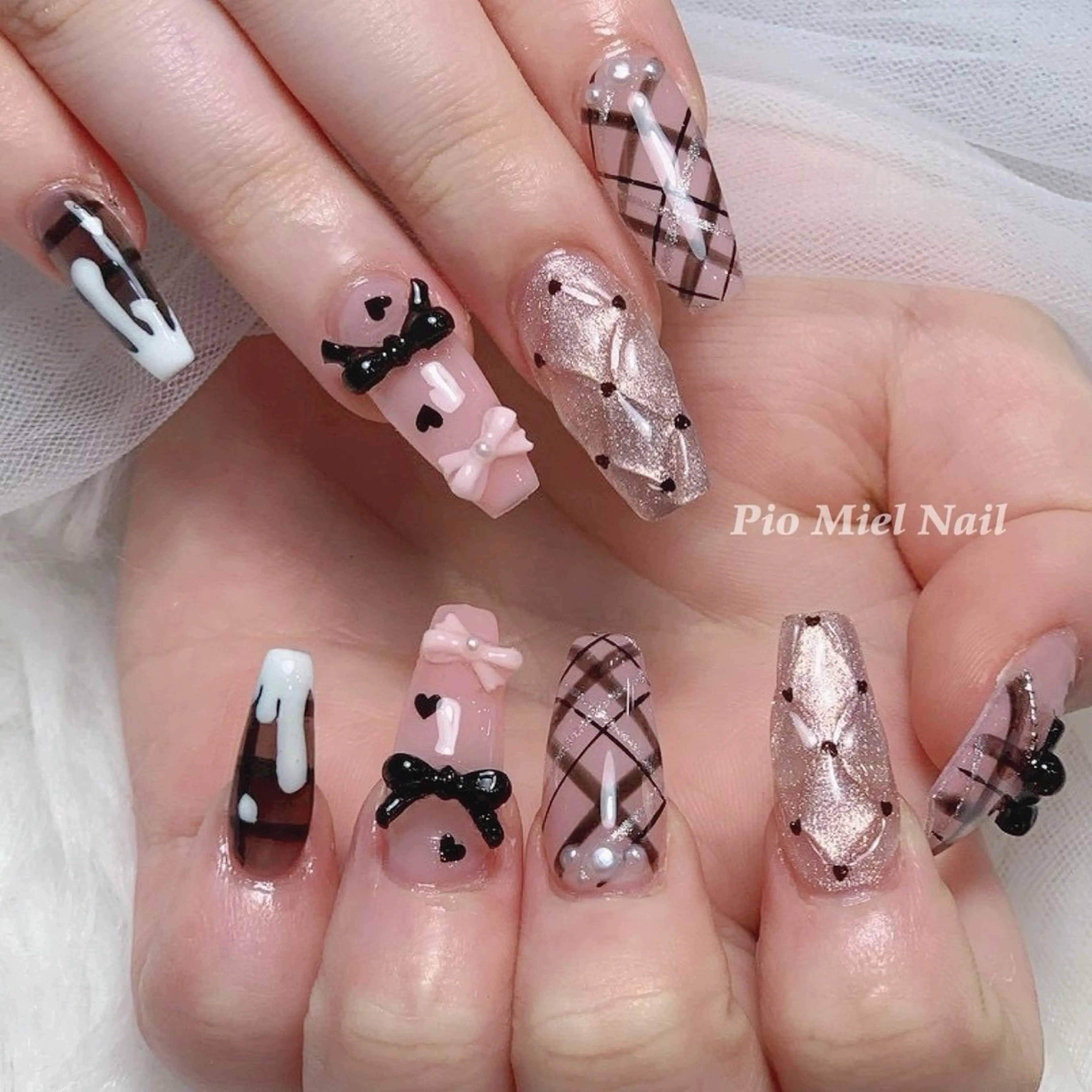 ネイル ハンドネイル HANA 長さだしのネイルデザイン