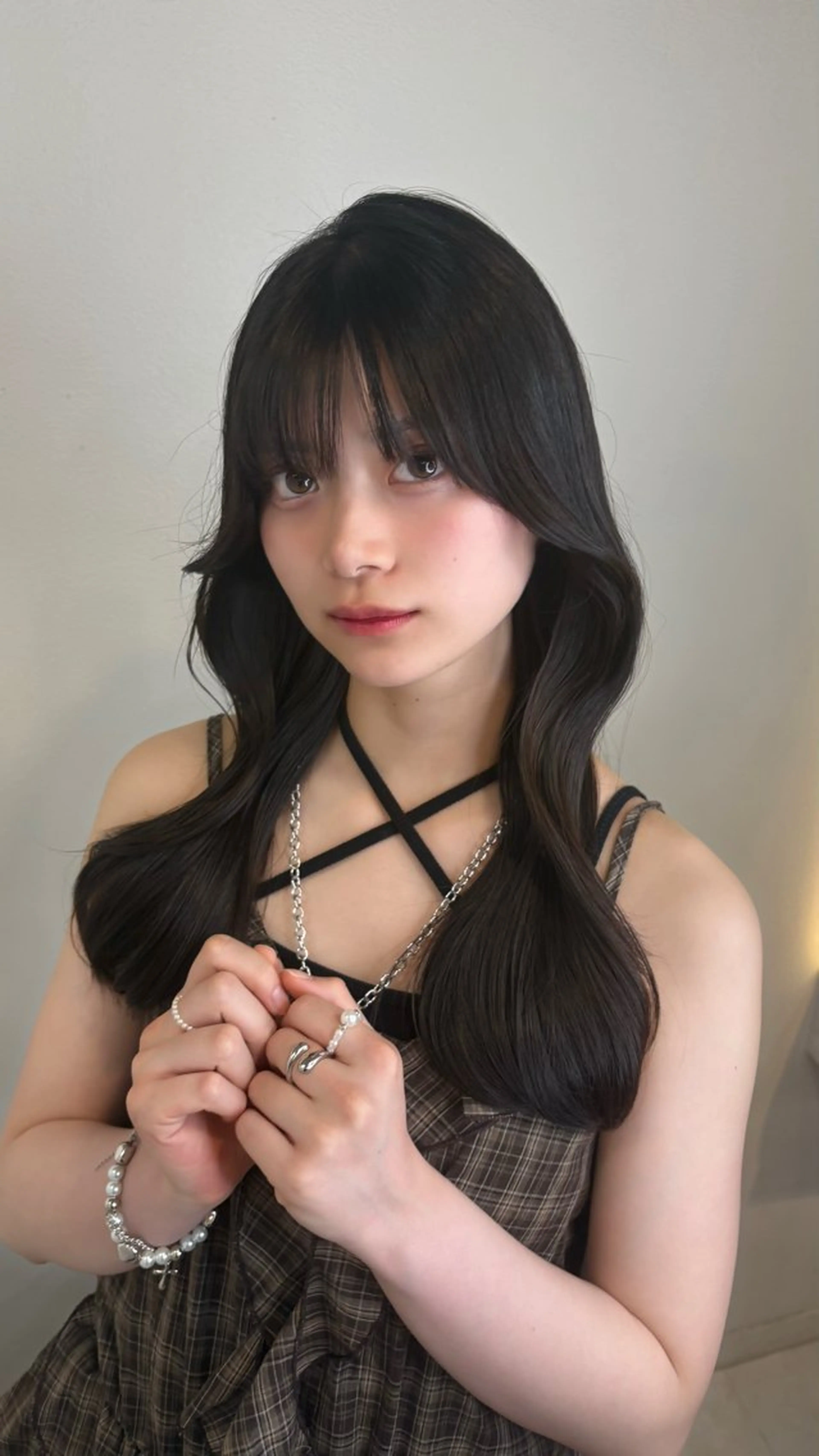 セミロング たけもと みさきのヘアスタイル