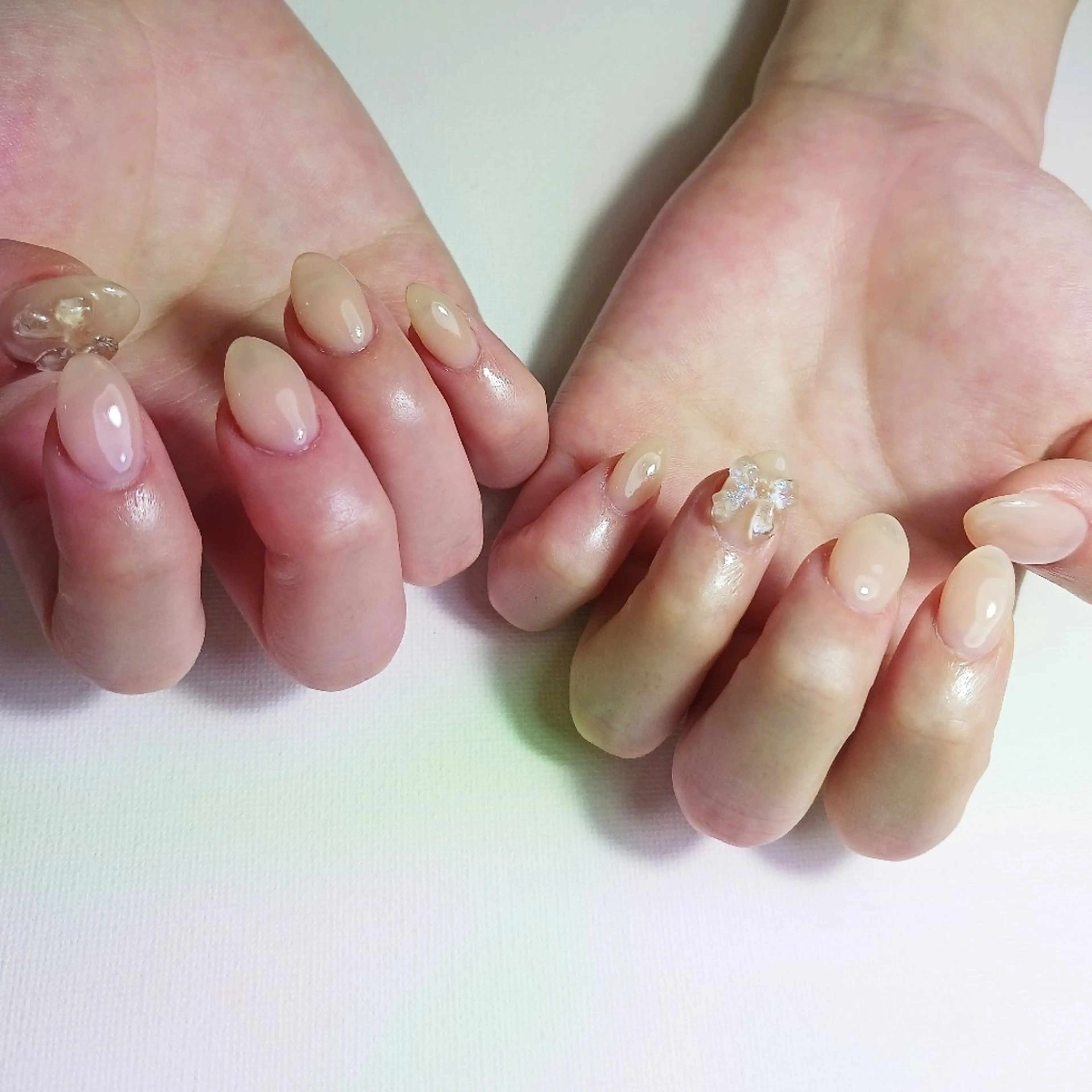 ネイル ジェルネイル 持ち込み ワンカラーネイル リボン 冬ネイル owlnail /持込みデザイン専門のネイルデザイン