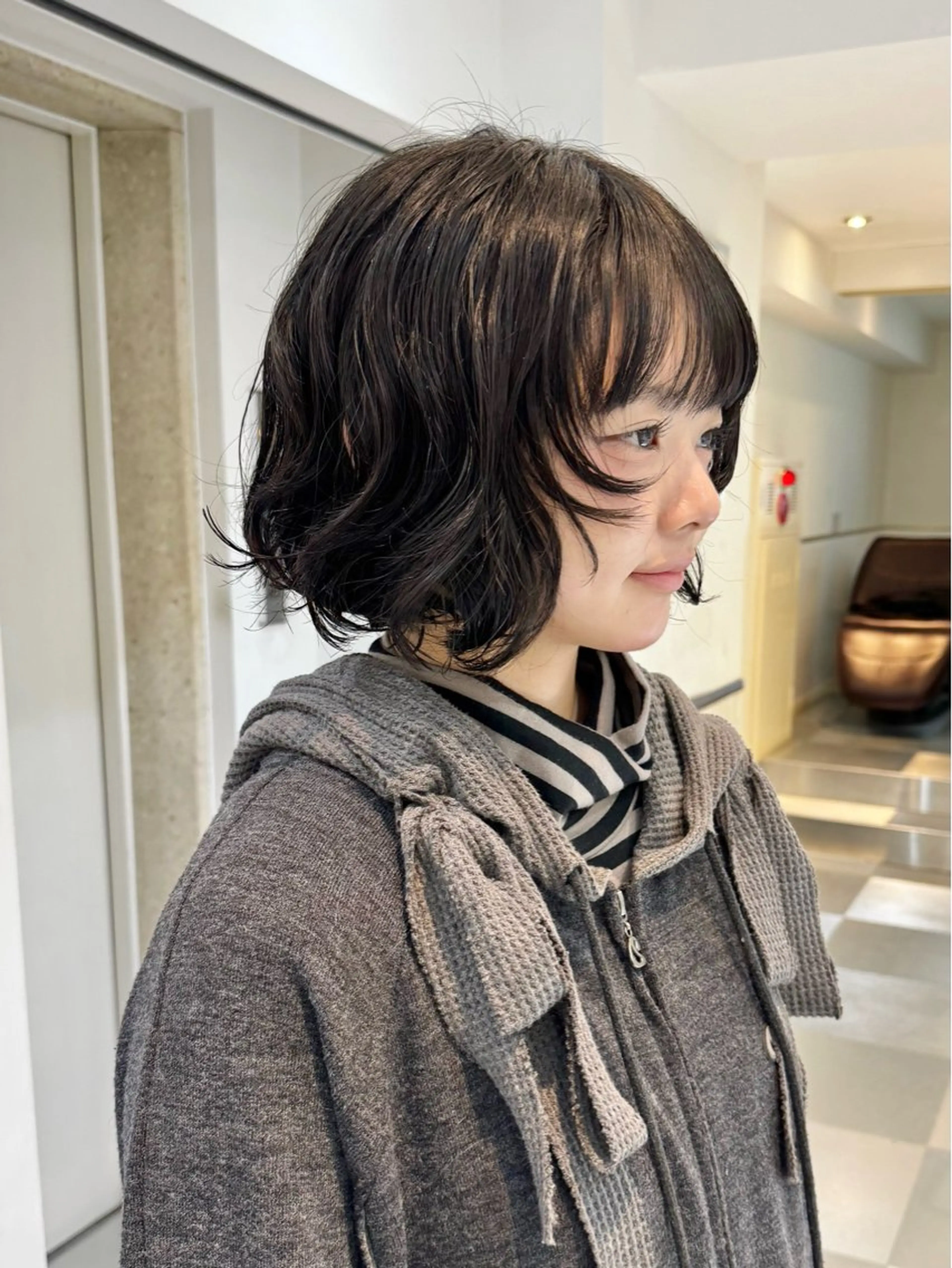 ショート パーマ ボブ ニュアンスパーマ カット パーマ トリートメント ZENKO表参道店所属・デジタルパーマ 🌀ボブ　萩原　龍のヘアスタイル