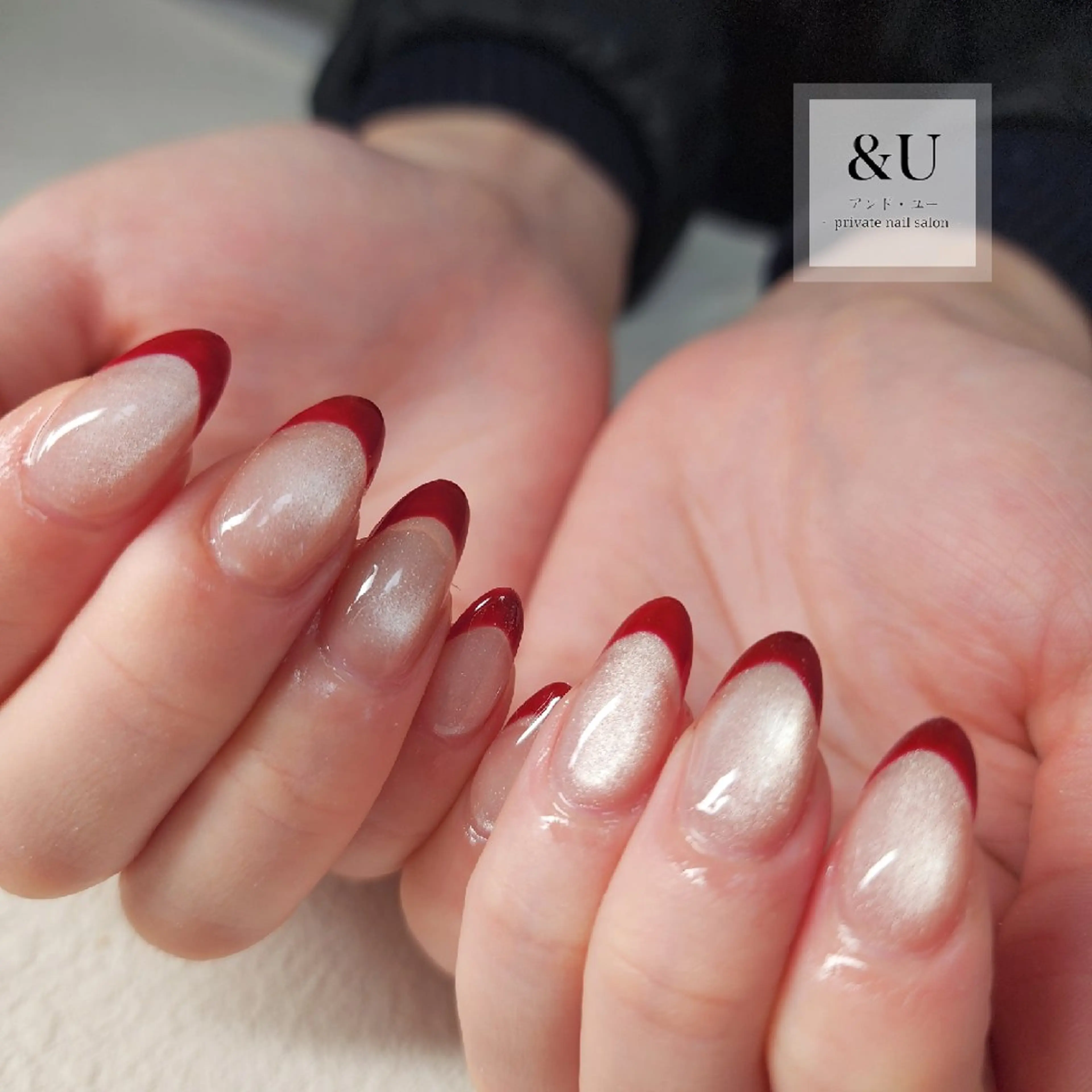 ネイル フレンチネイル ロングネイル マグネットネイル ハンドネイル ＆Ｕ (アンド・ユー)のネイルデザイン