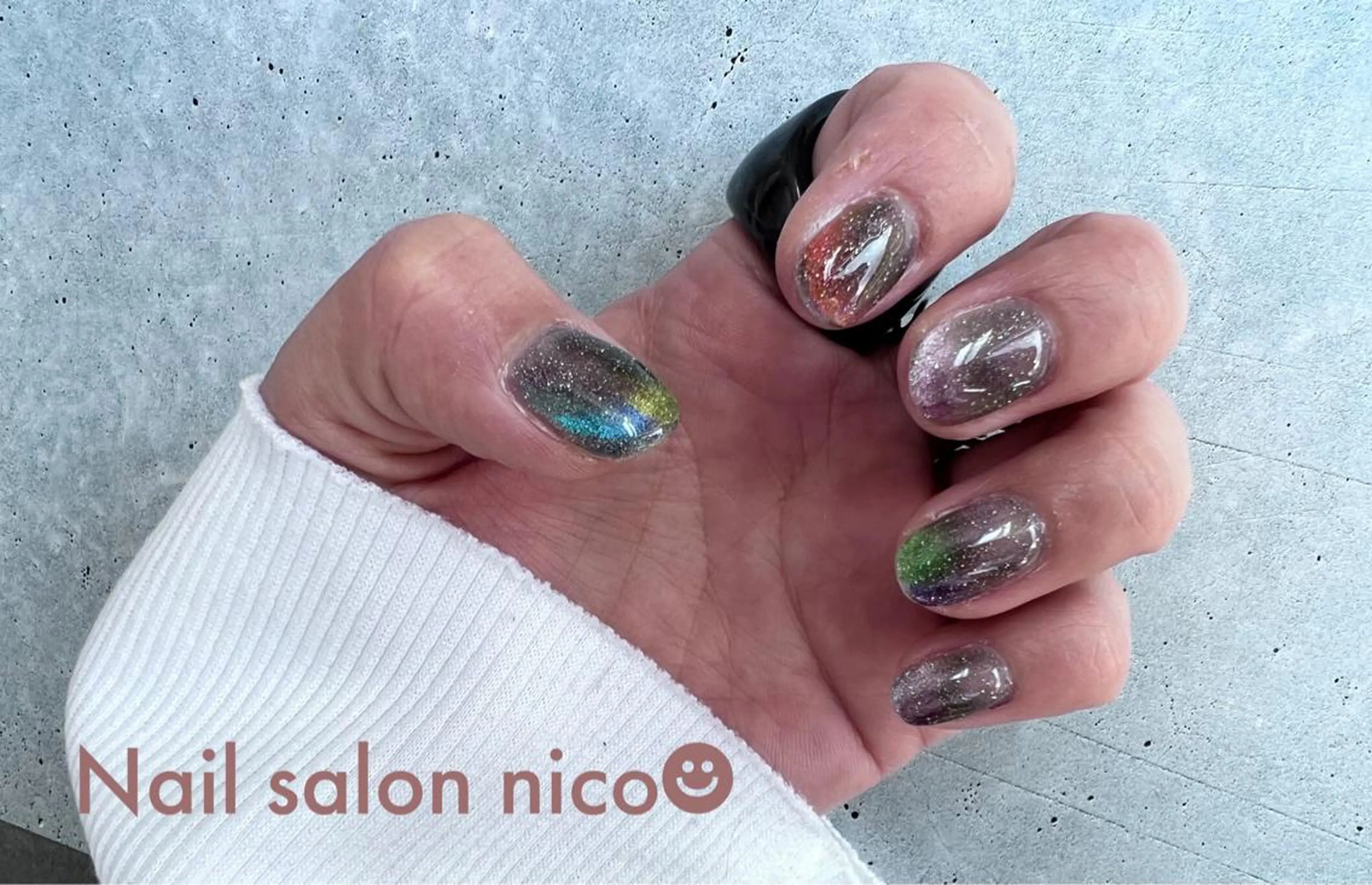 ネイル フレンチネイル ジェルネイル マグネットネイル Nail salon nico☻のネイルデザイン