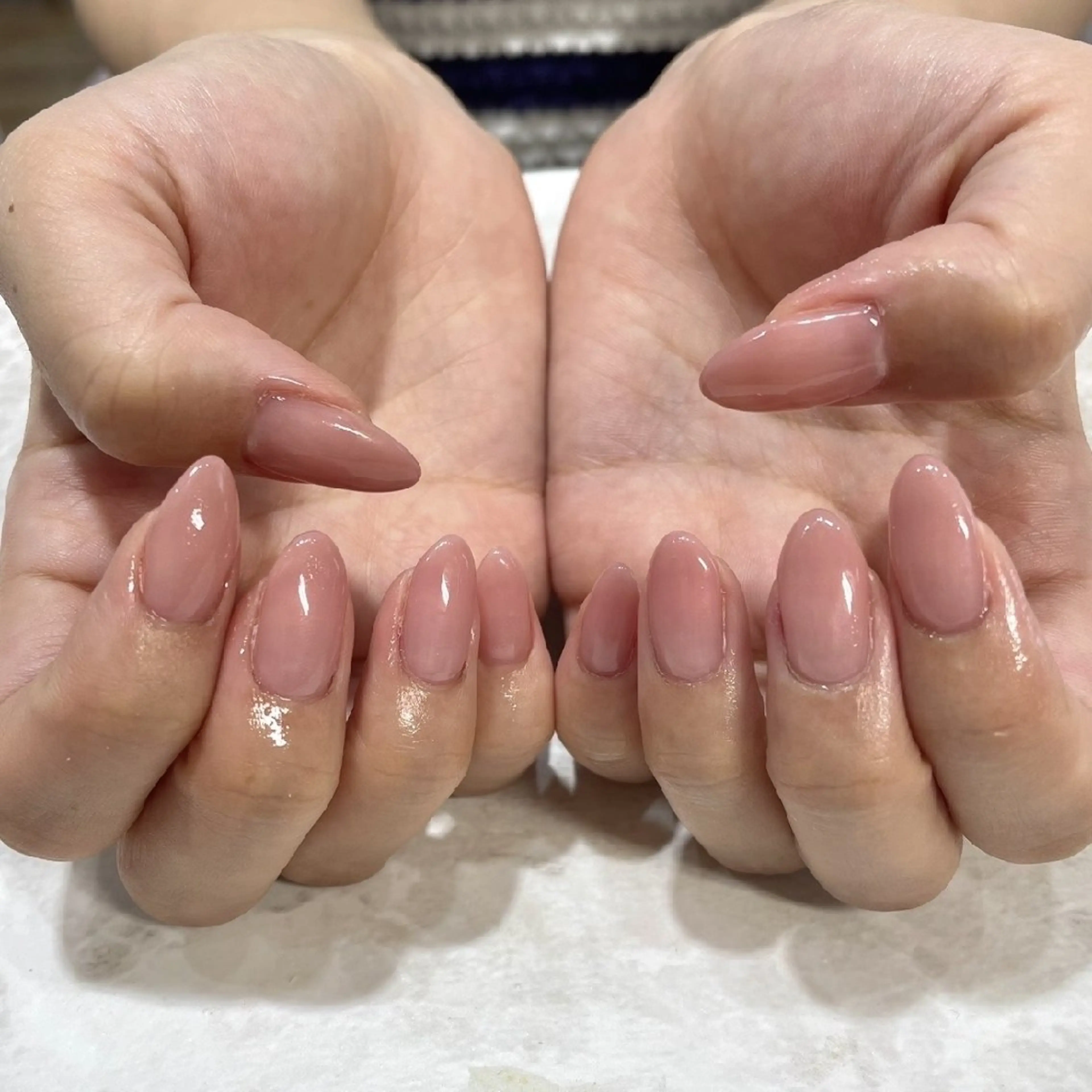 ネイル オフィスネイル ワンカラーネイル ピンク ハンドネイル WINK所属・吉澤 響香のネイルデザイン