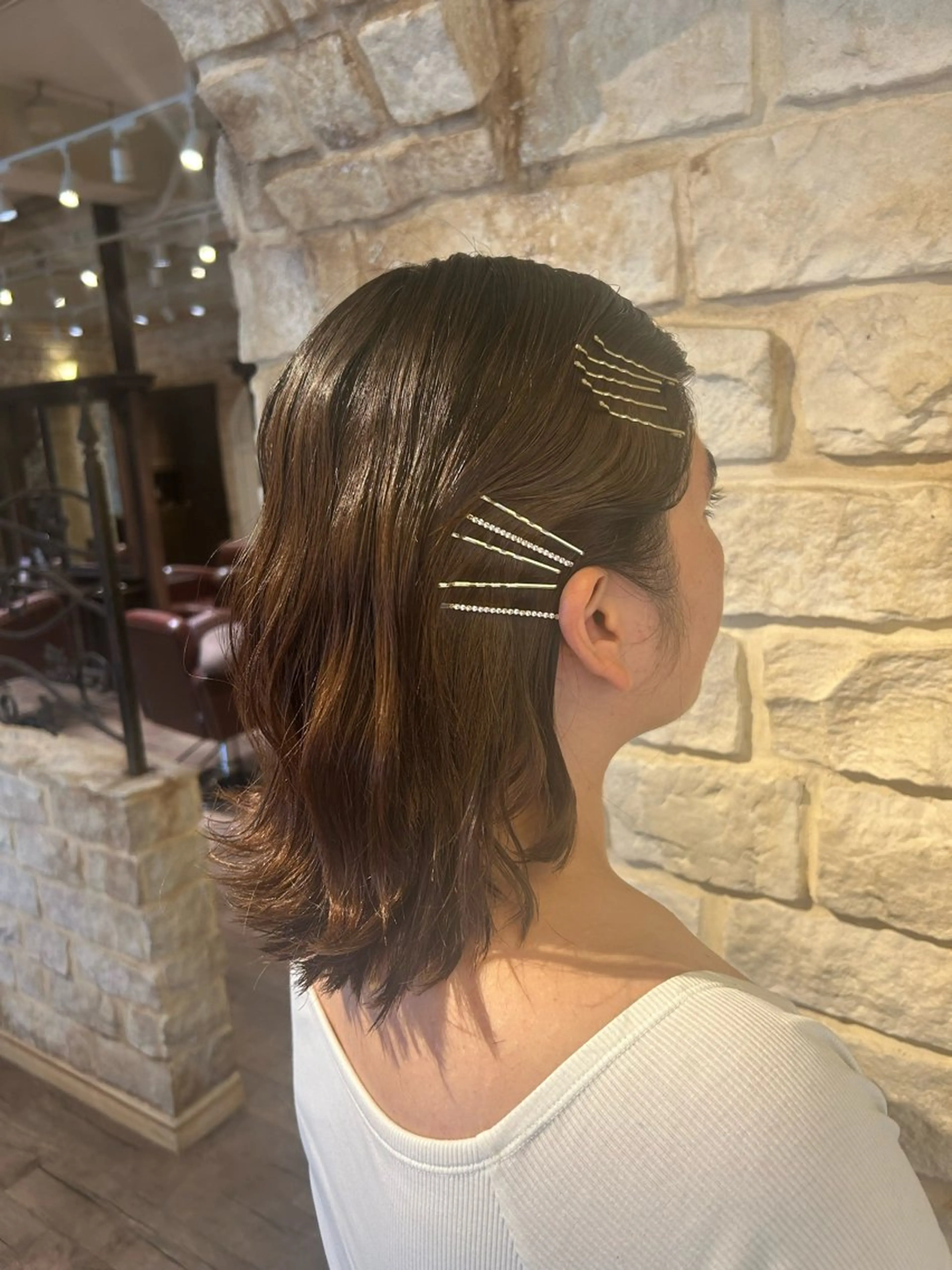 ミディアム ヘアアレンジ Mei /オリーブ カラー/アレンジのヘアスタイル