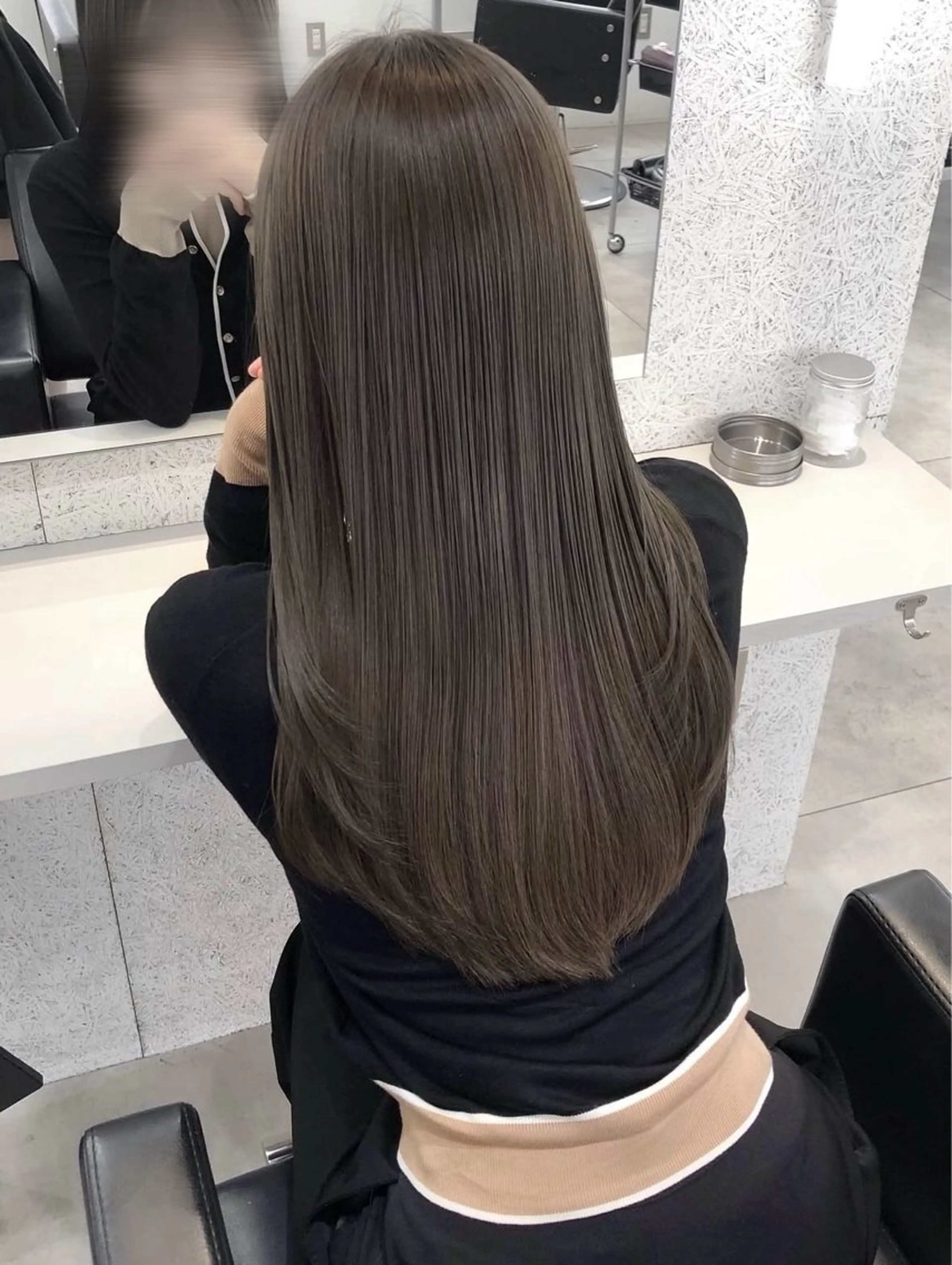 ロング カラー ヘアアレンジ ブリーチ 透明感カラー グレージュ ブリーチなしカラー オリーブグレージュ Mion /CODE.のヘアスタイル