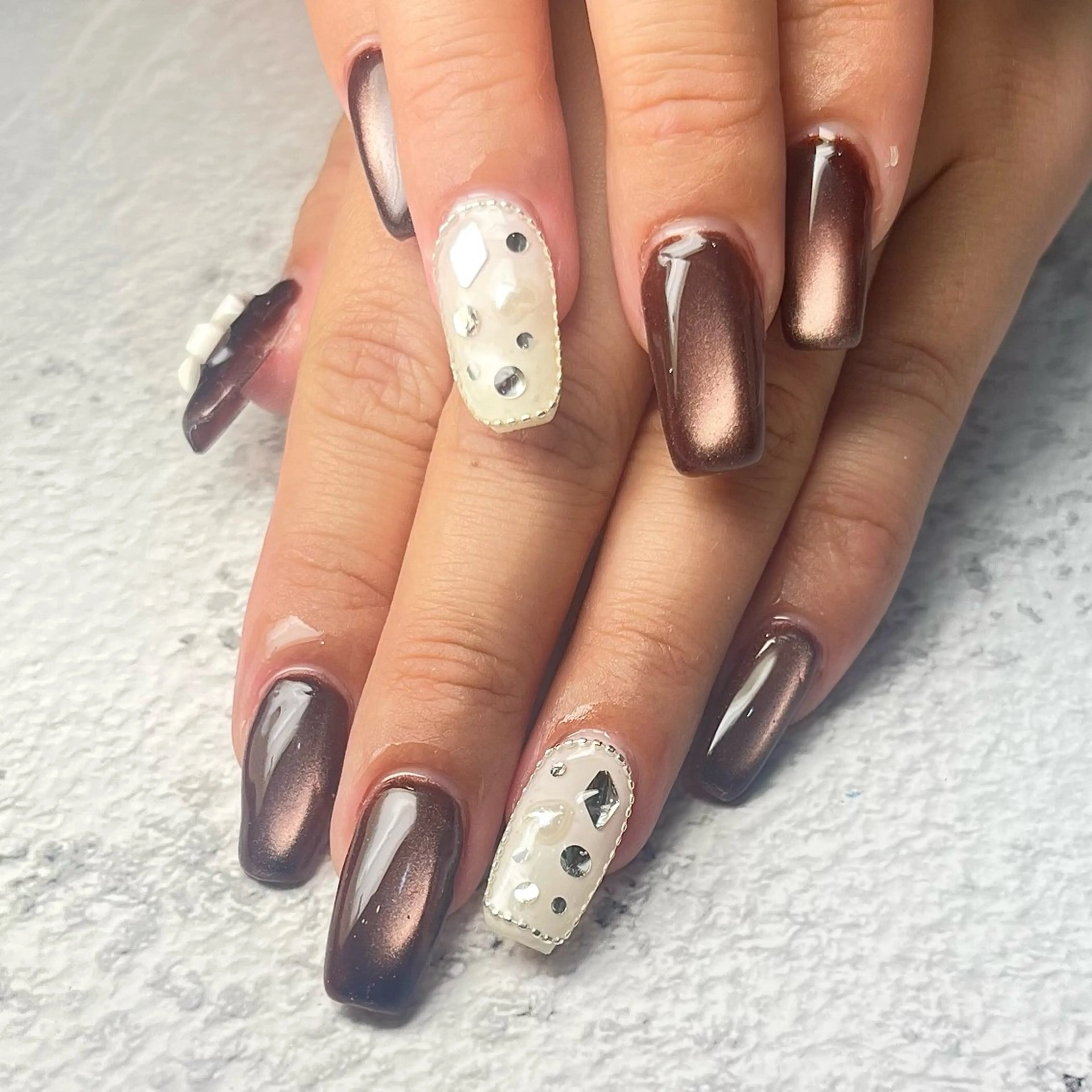 ネイル ワンホンネイル ハンドネイル Queen nail 北堀江 ASUKAのネイルデザイン