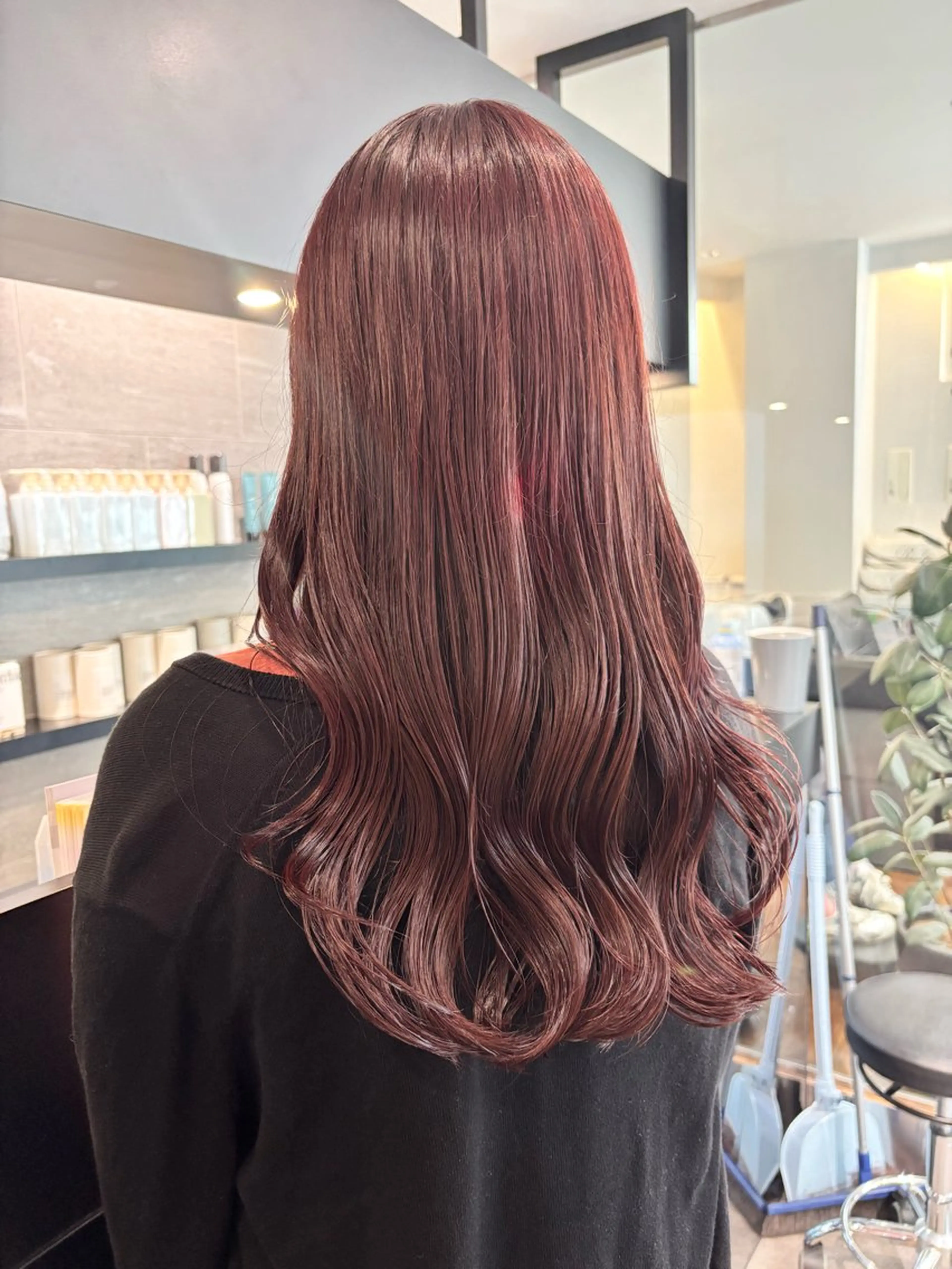 ロング カラー ブリーチ カシス 透明感カラー ダブルカラー ブリーチなしカラー ヘアカラー ブリーチなし ダブルカラー/ゆなのヘアスタイル