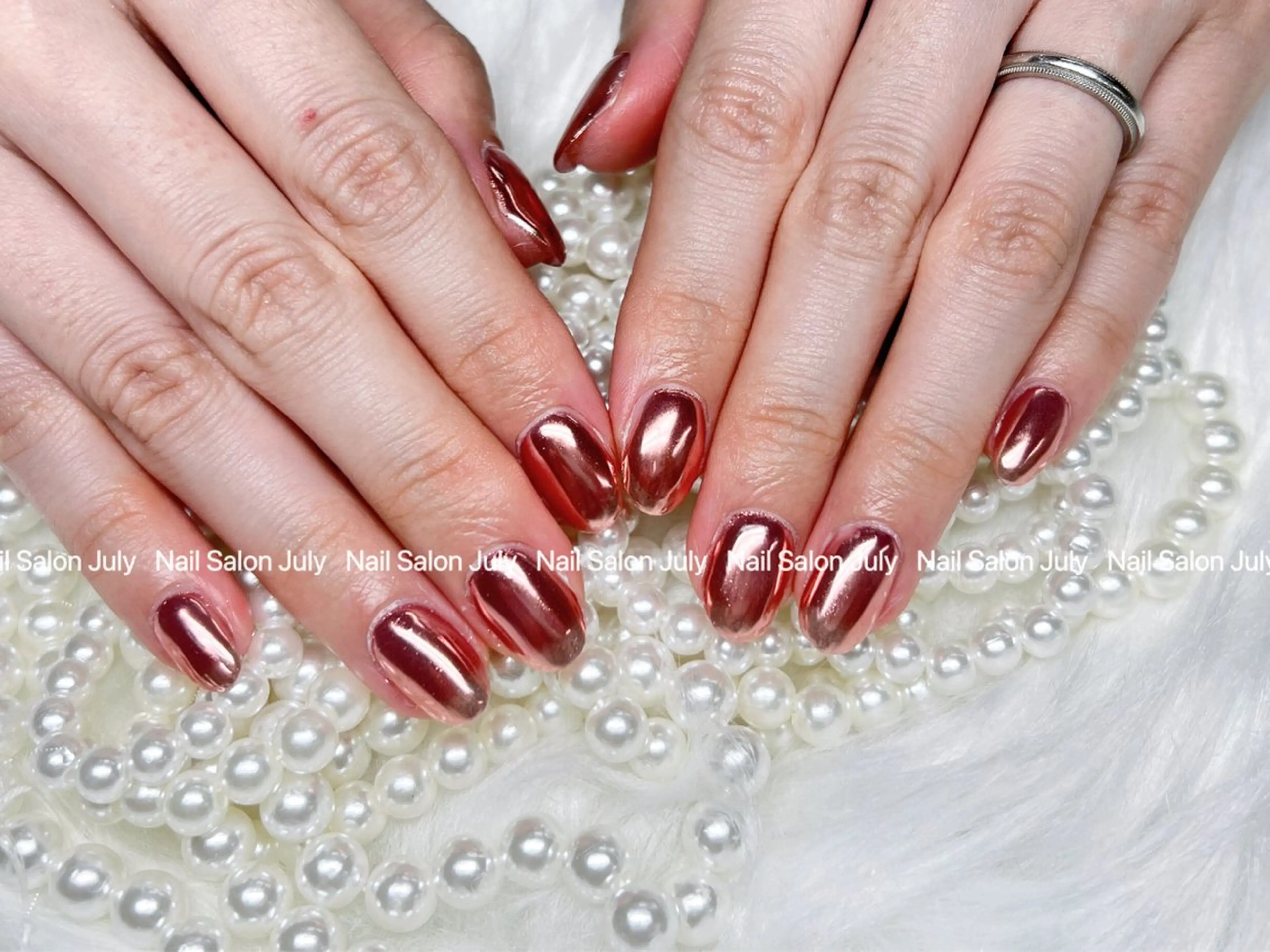 ネイル アートネイル オーロラネイル ジェルネイル ガーリー キラキラネイル ハンドネイル July モモのネイルデザイン