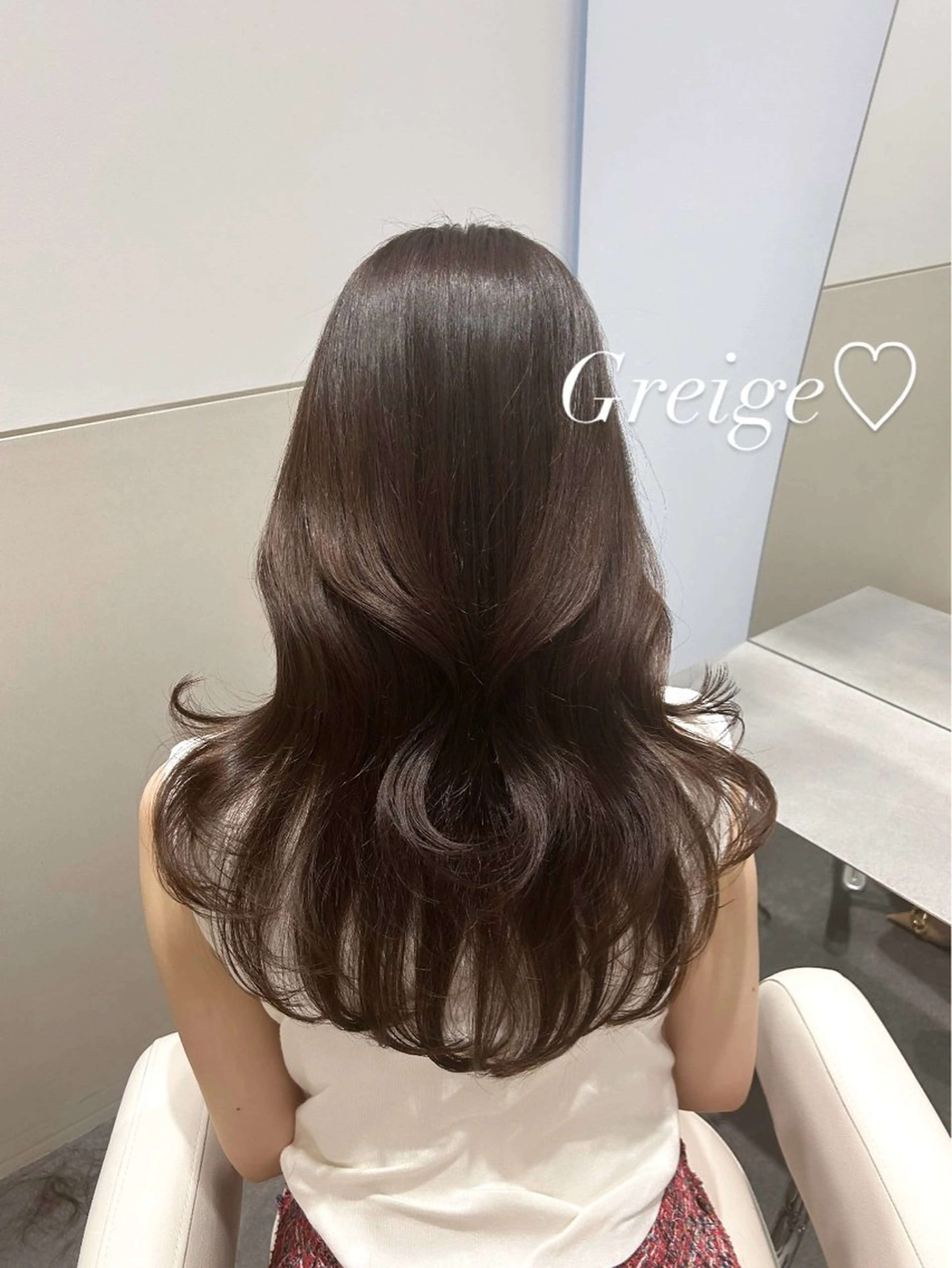 セミロング カラー 透明感カラー グレージュ 🩷韓国ヘア/ミディ アム🩷Maikaのヘアスタイル