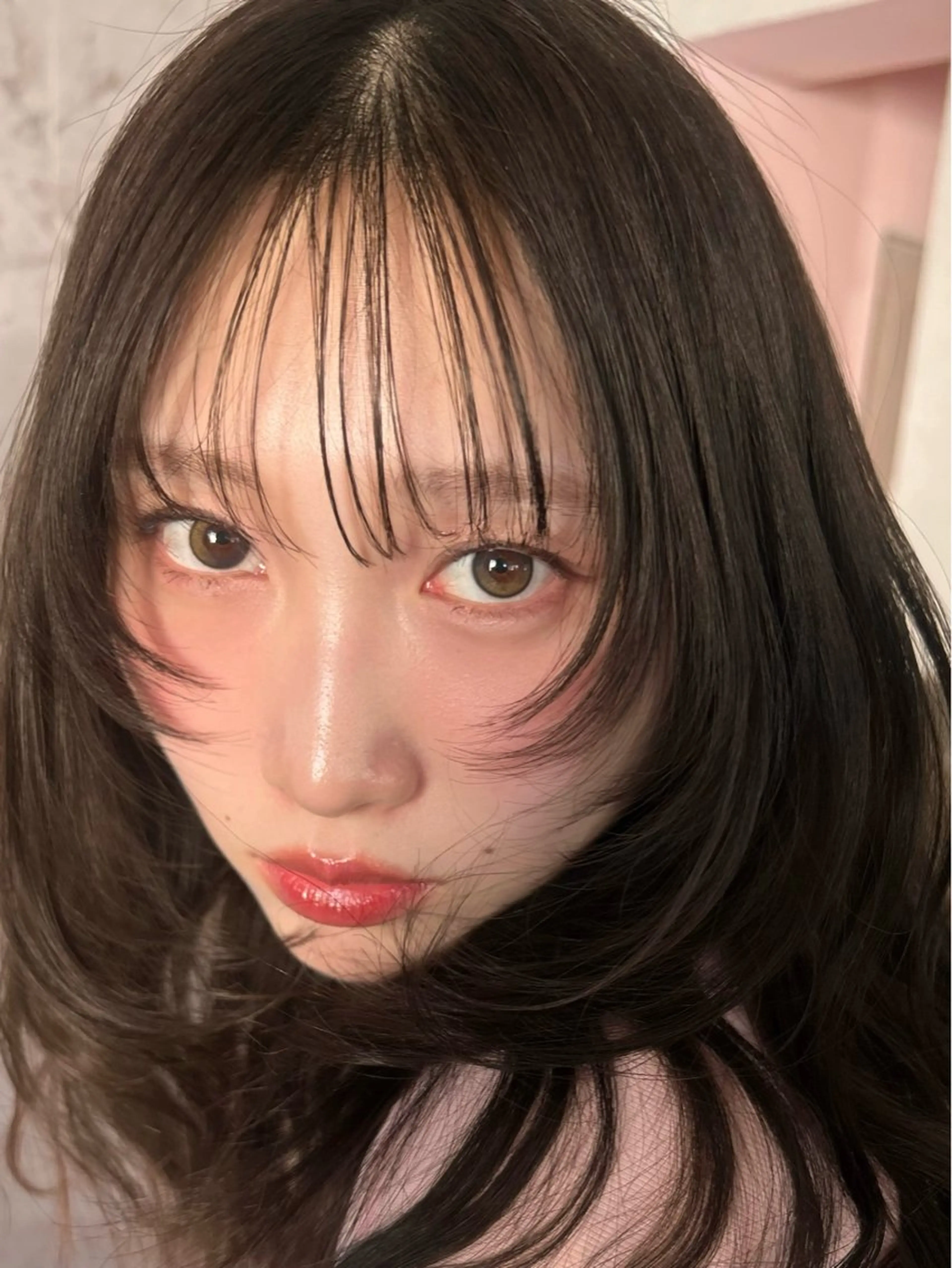 セミロング 顔まわりレイヤー レイヤーカット ヘアセット press.salon所属・yuka 【ユウカ】のヘアスタイル