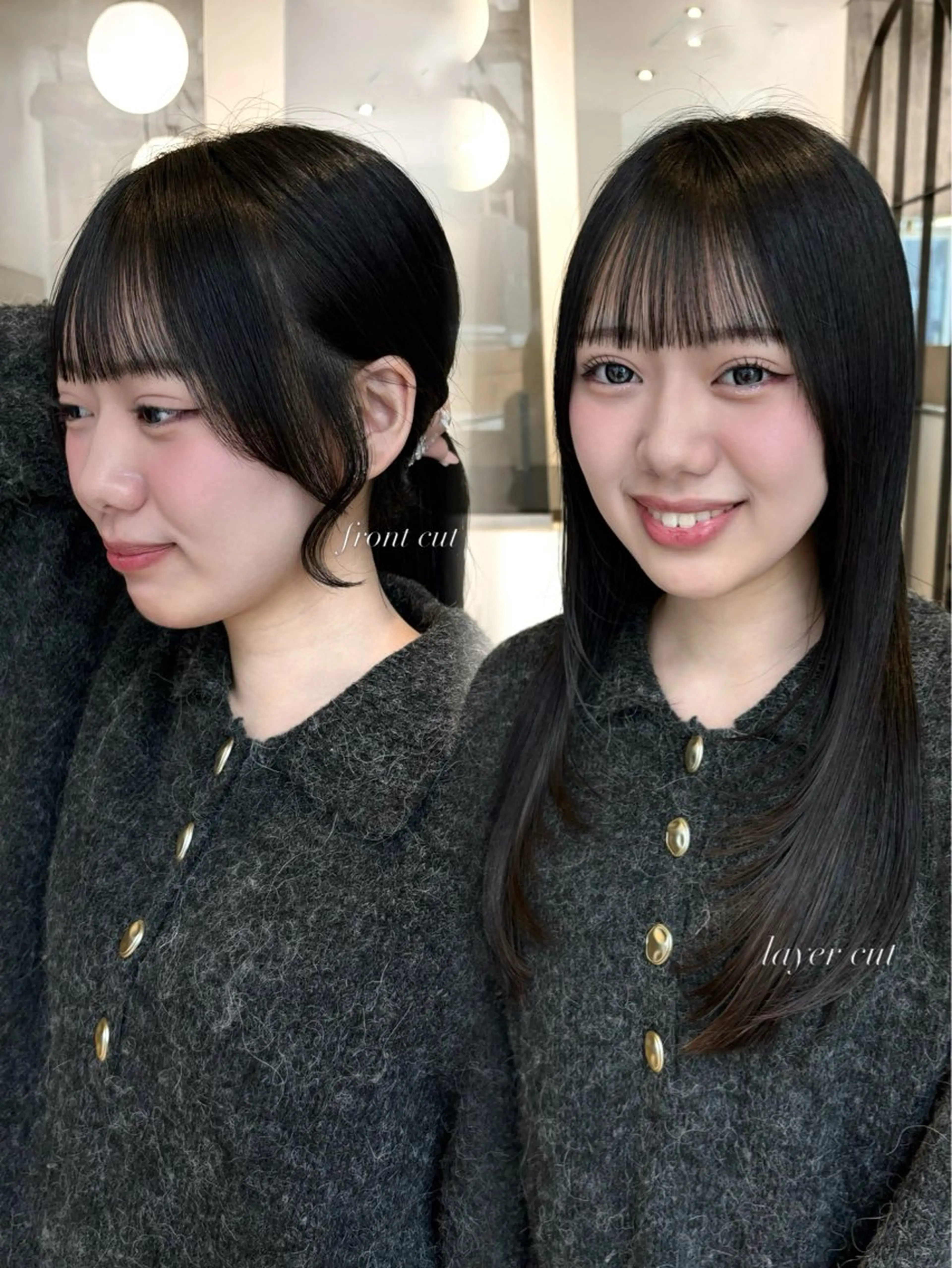 ロング 顔周りカット レイヤーカット カット 西田 美侑/カットモデルのヘアスタイル