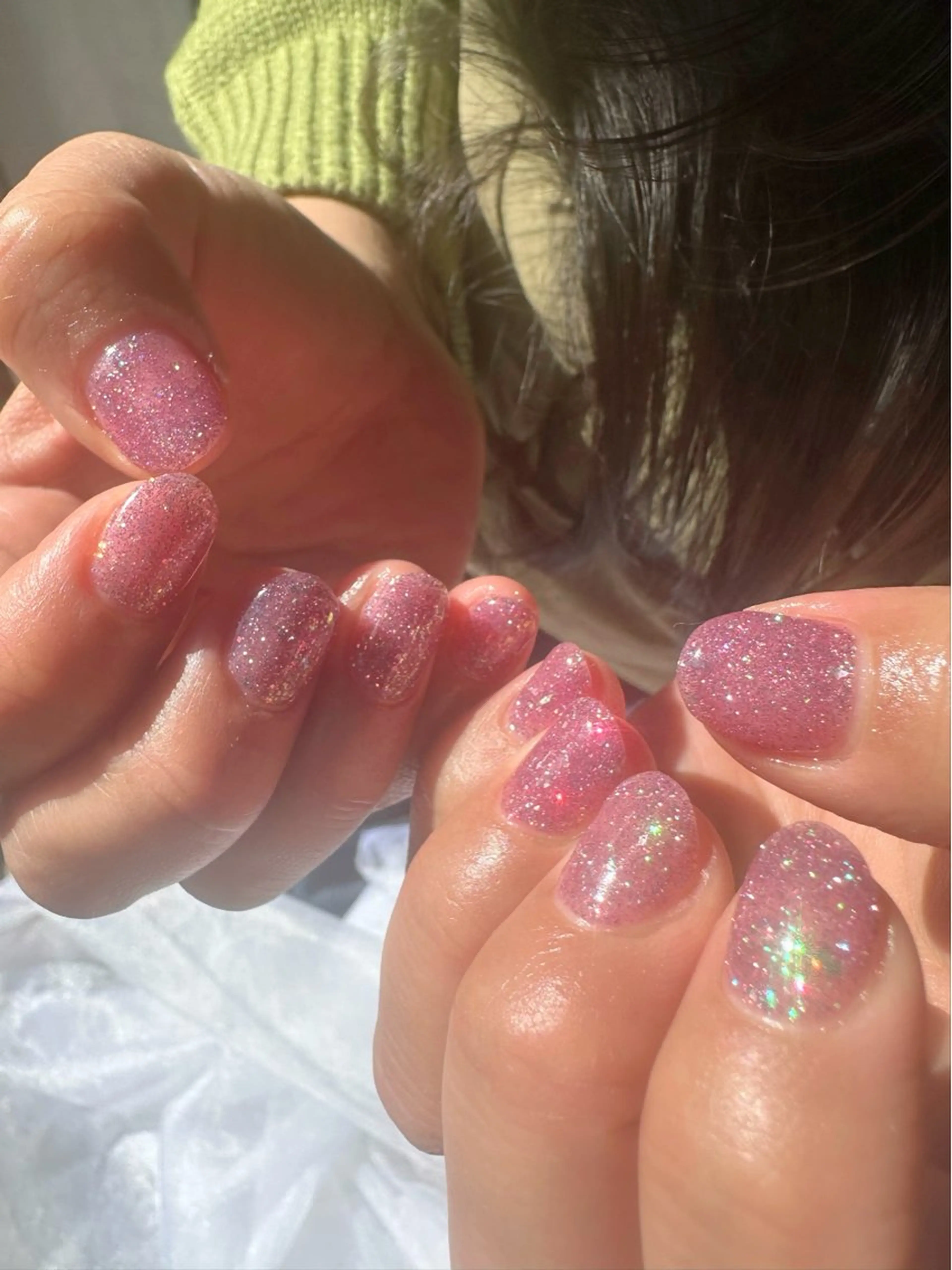 ネイル クリアネイル フラッシュネイル 氷ネイル・うるうるネイル 韓国ネイル ラメ(グリッター) 🪞KAPE NAIL 🪞のネイルデザイン