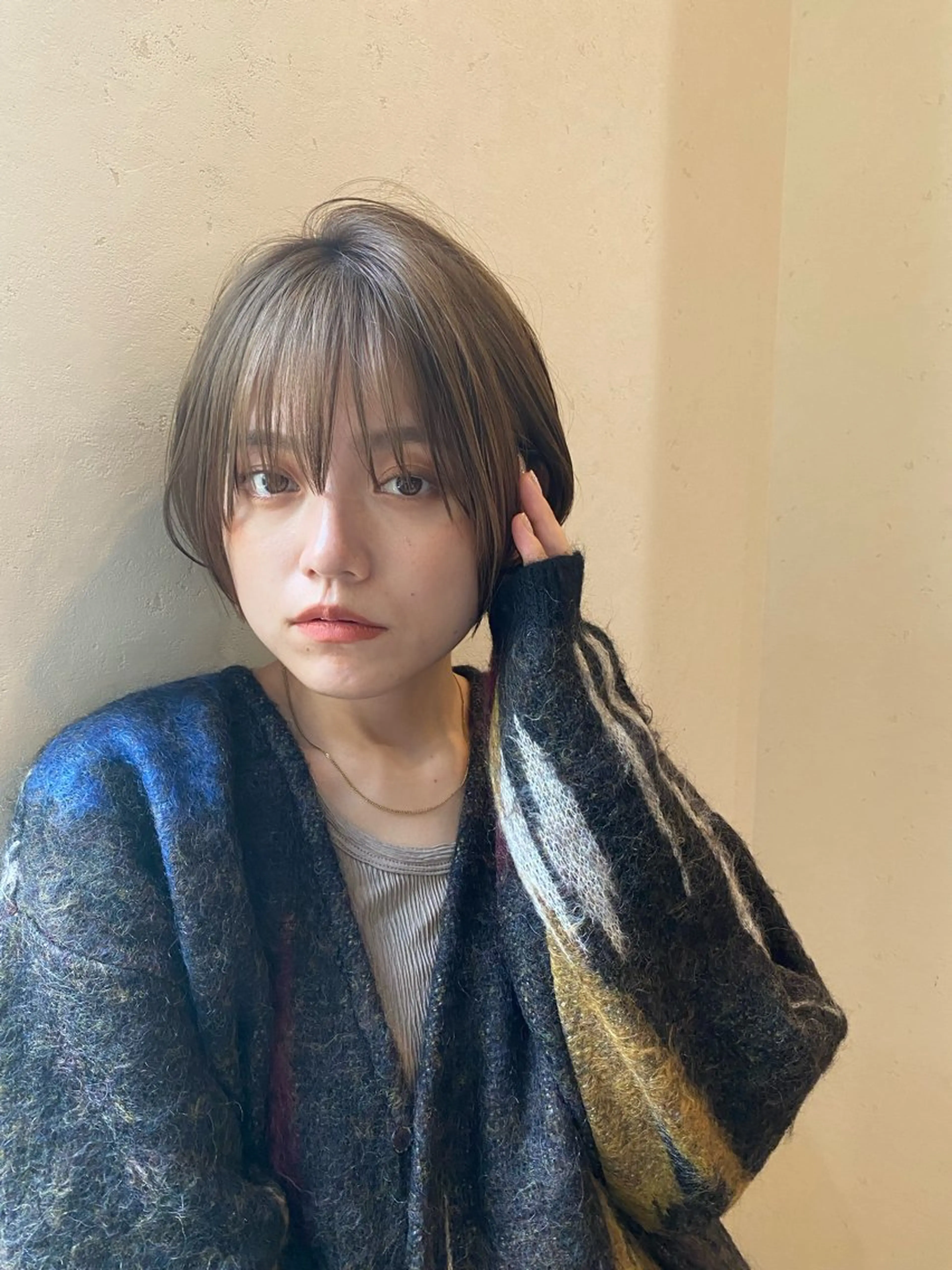 ショート カラー ショートボブ 丸みショート ボブ 顔まわりレイヤー 髪質改善 宮城 良太のヘアスタイル