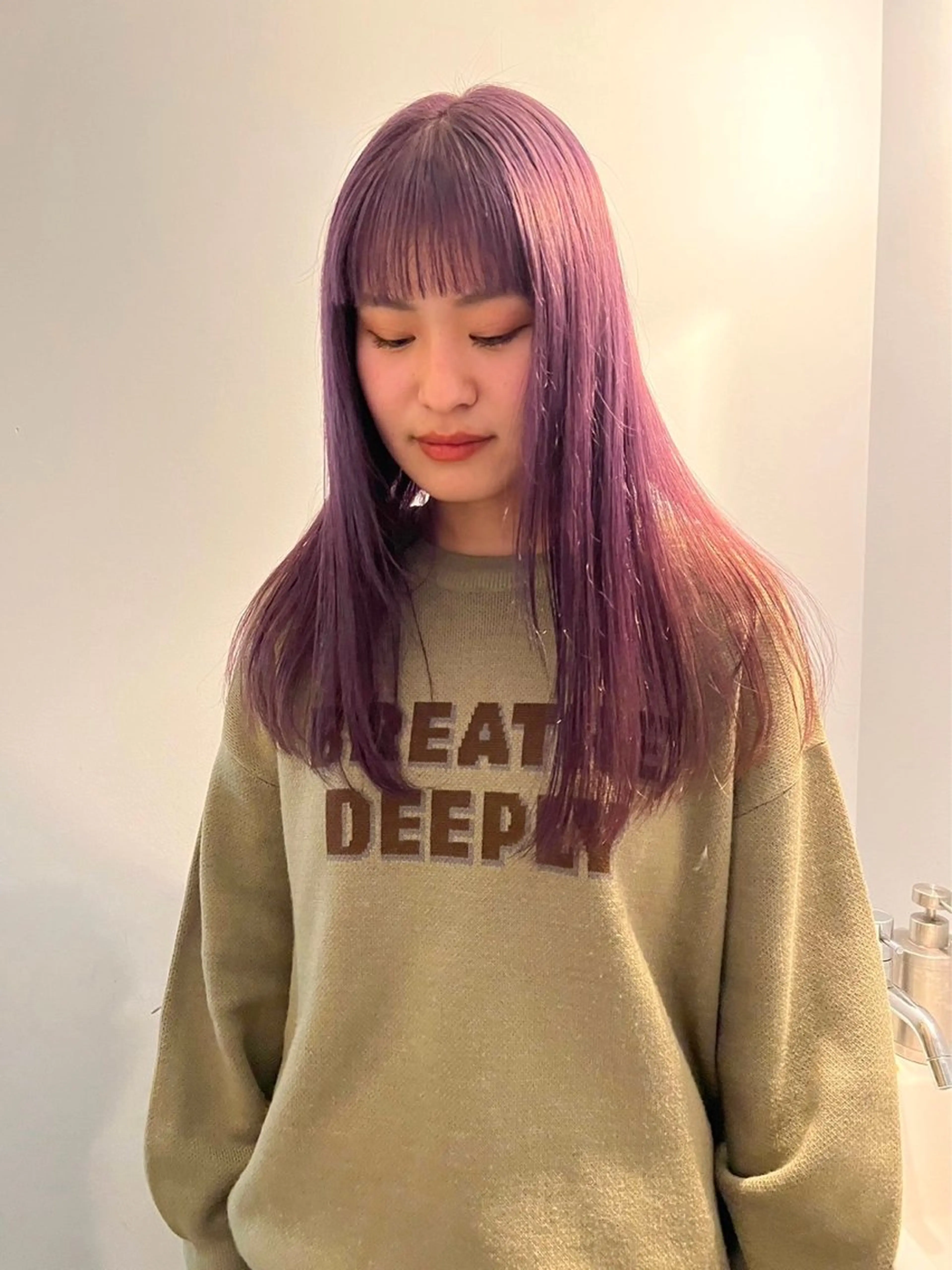 ロング カラー カットモデル/ ハイトーン/ゆうあのヘアスタイル