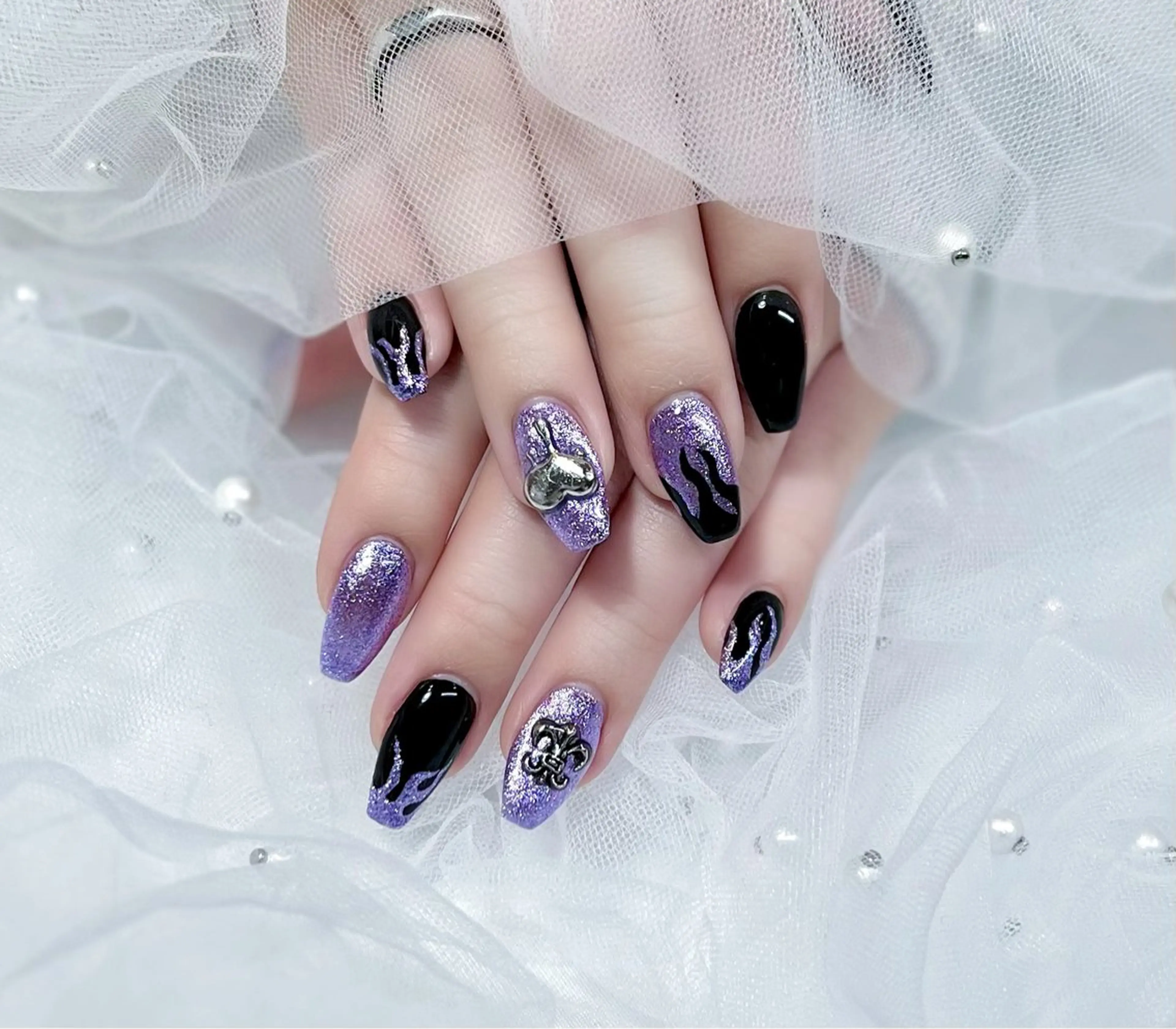 ネイル 韓国ネイル パープル Chat　noir所属・【chatnoir】 MIYUのネイルデザイン