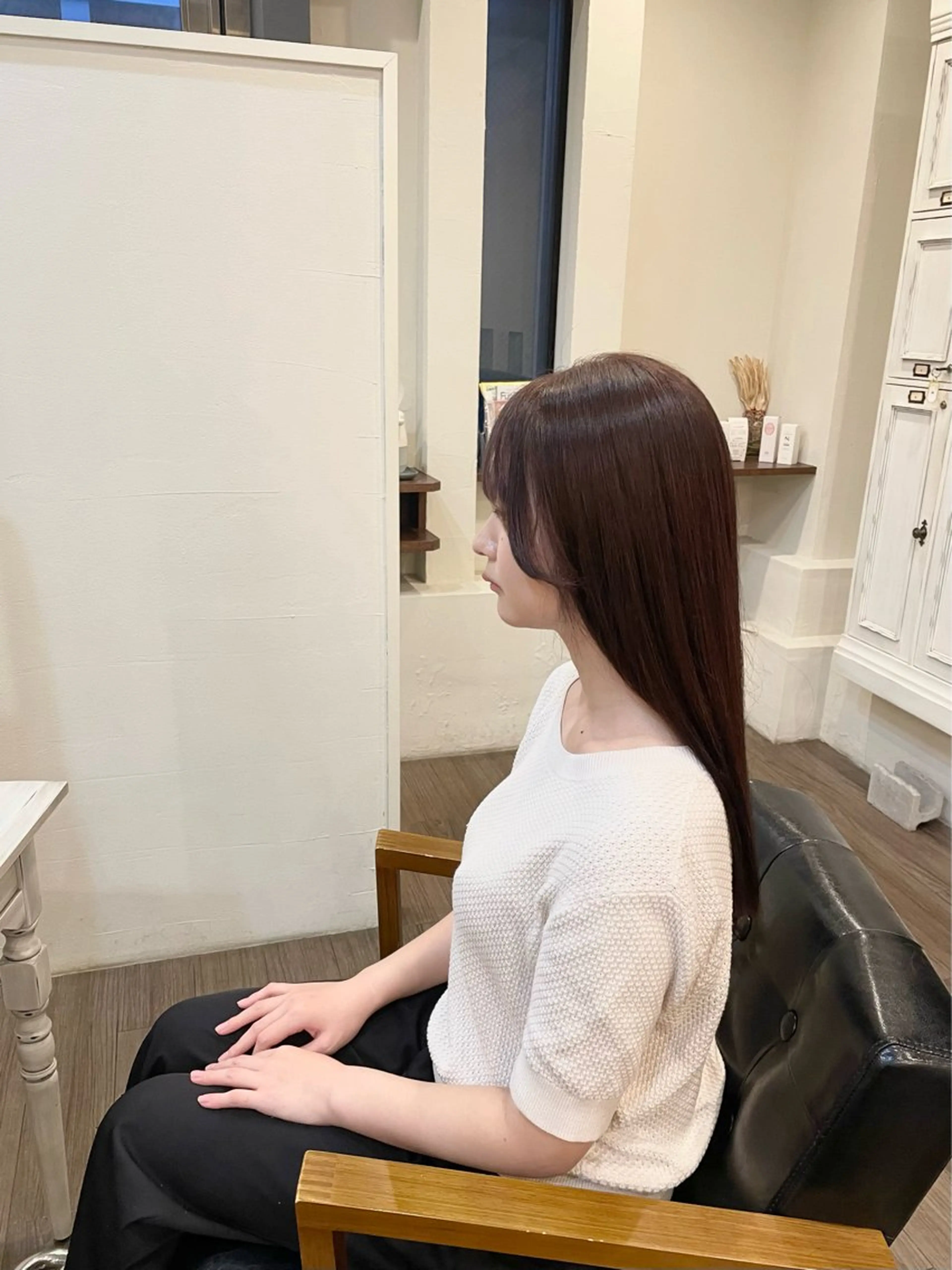 ロング カラー ブラウンカラー ナチュラルブラウン ピンクカラー 韓国風ヘア ロング カット ヘアカラー Hair make VERDA所属・富永 憲一郎のヘアスタイル