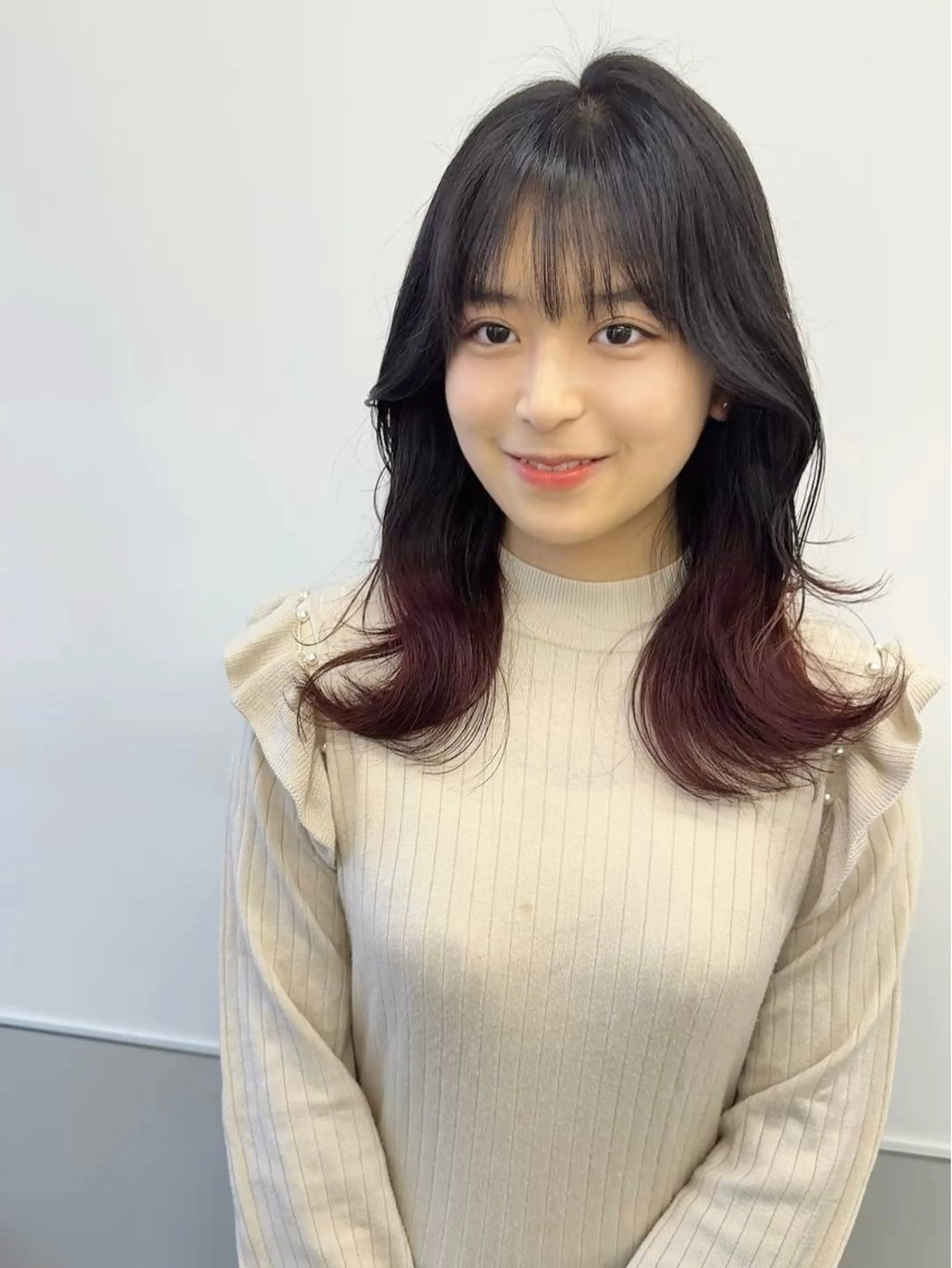 ロング カラー ボルドーカラー GO TODAY シェアサロン 町田店所属・韓国ヘア🇰🇷 スズキのヘアスタイル