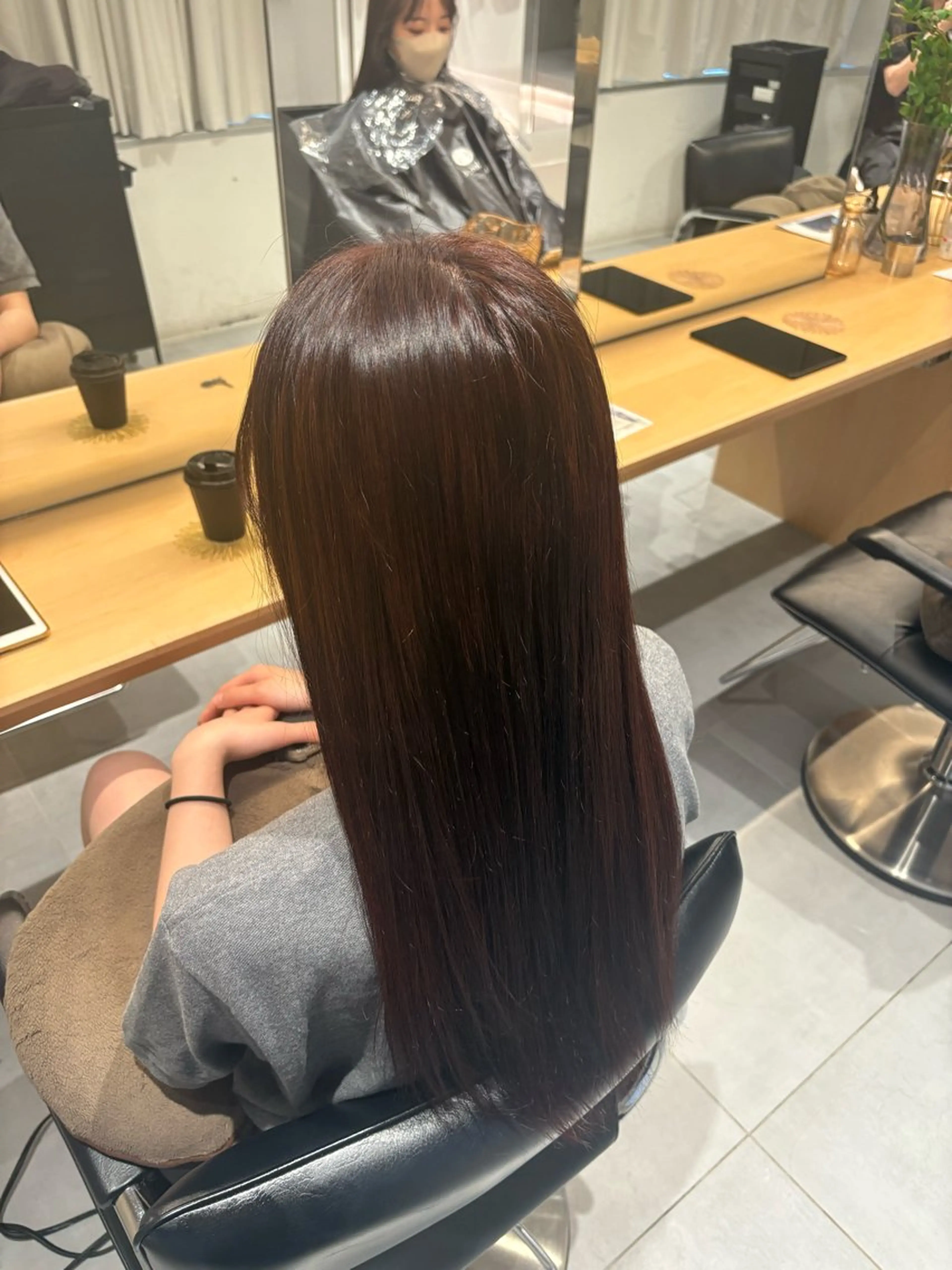 ロング カラー ブラウンカラー レッドカラー レッドブラウン 🌷花音🌷艶カラー /ダブルカラーのヘアスタイル