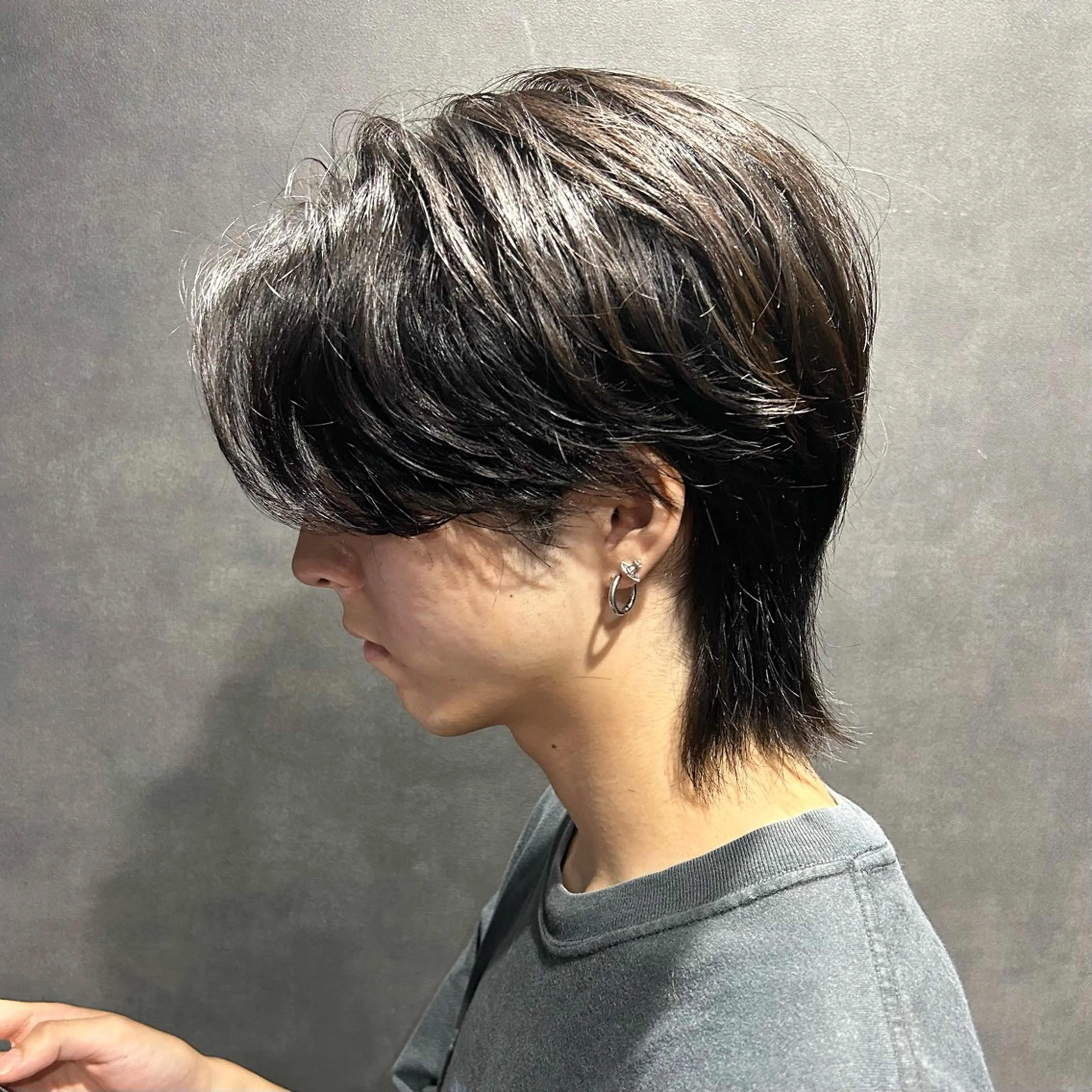 ミディアム ウルフカット カット パーマ指名率No1 メンズ特化ケイトのヘアスタイル