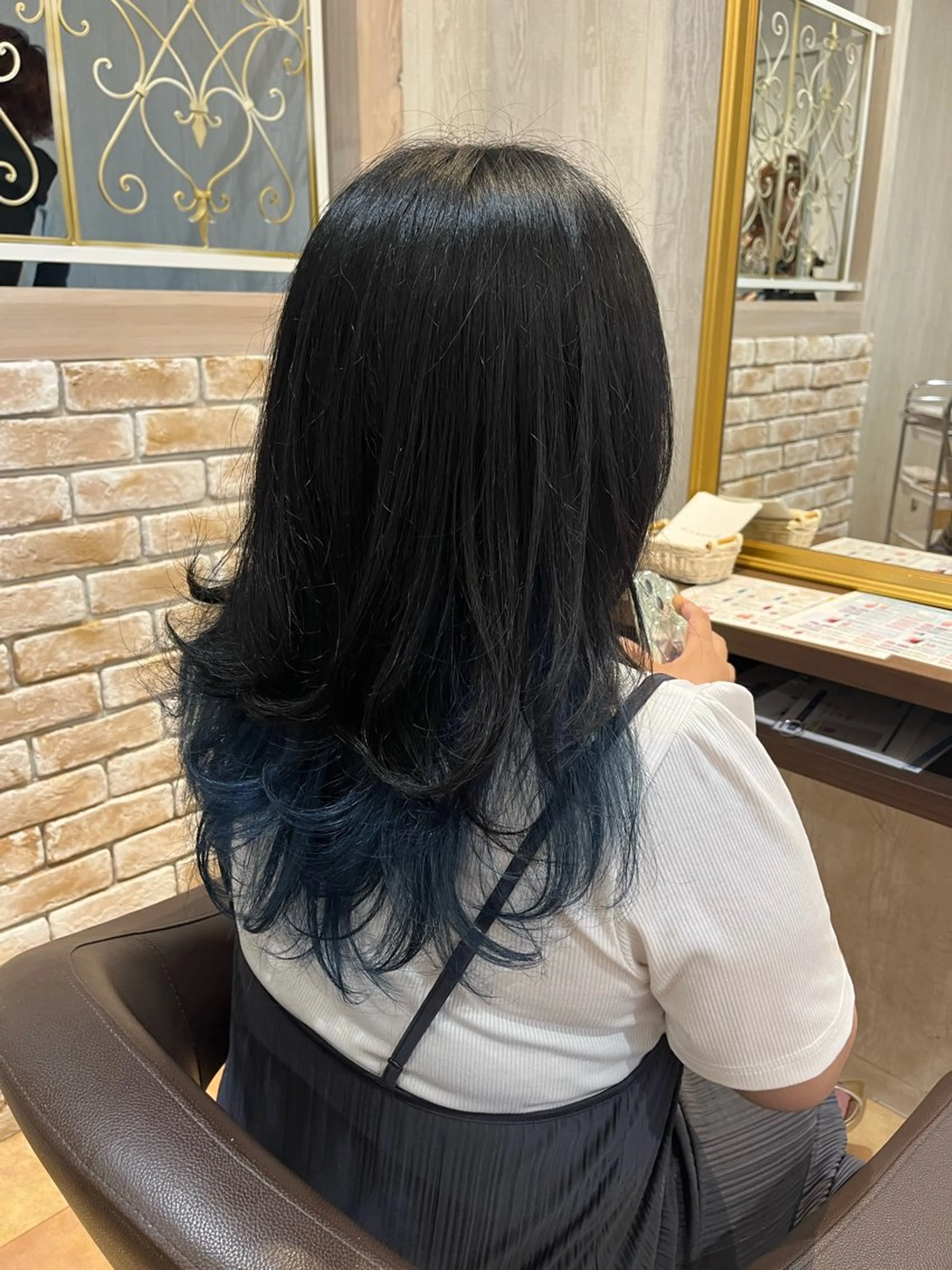 セミロング カラー ウルフカット ヘアカラー ブリーチなしWカラー レイヤー/Rickyのヘアスタイル